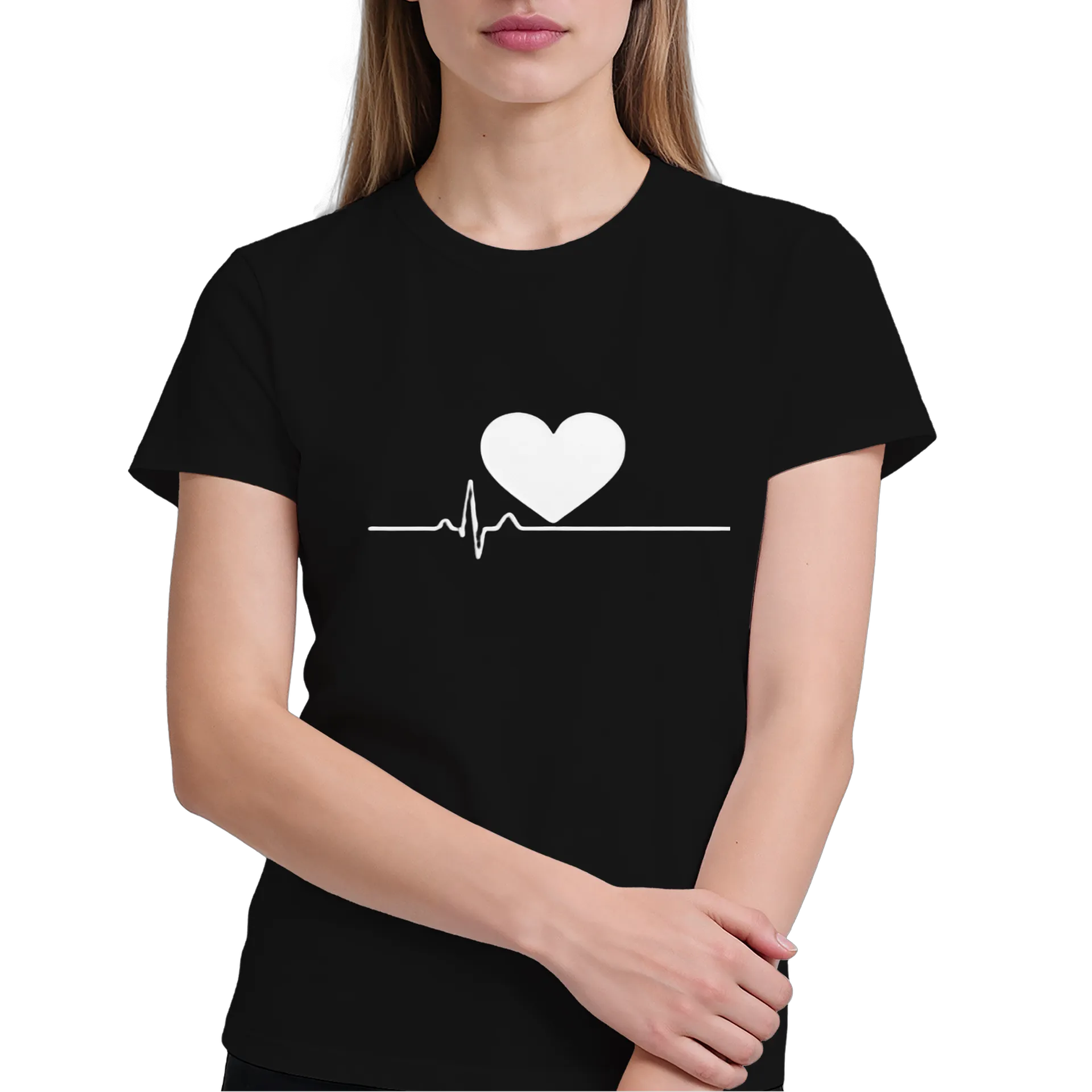 Camiseta Coração Eletrocardiograma 100% Algodão - Imagem 4