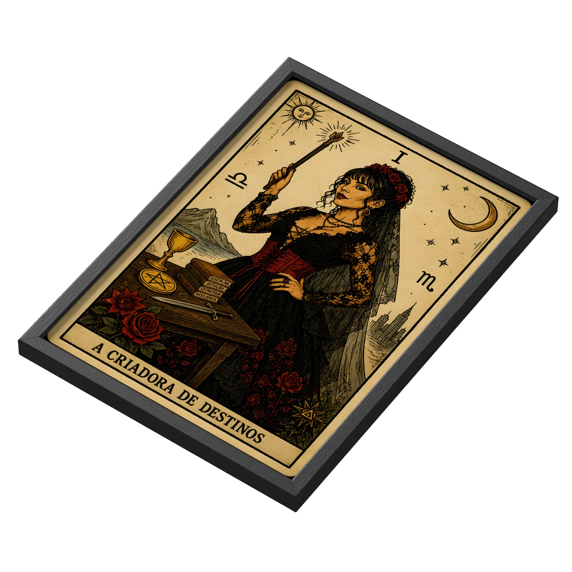 Quadro Tarot A Criadora de Destinos A3 MDF e Vidro - Imagem 3