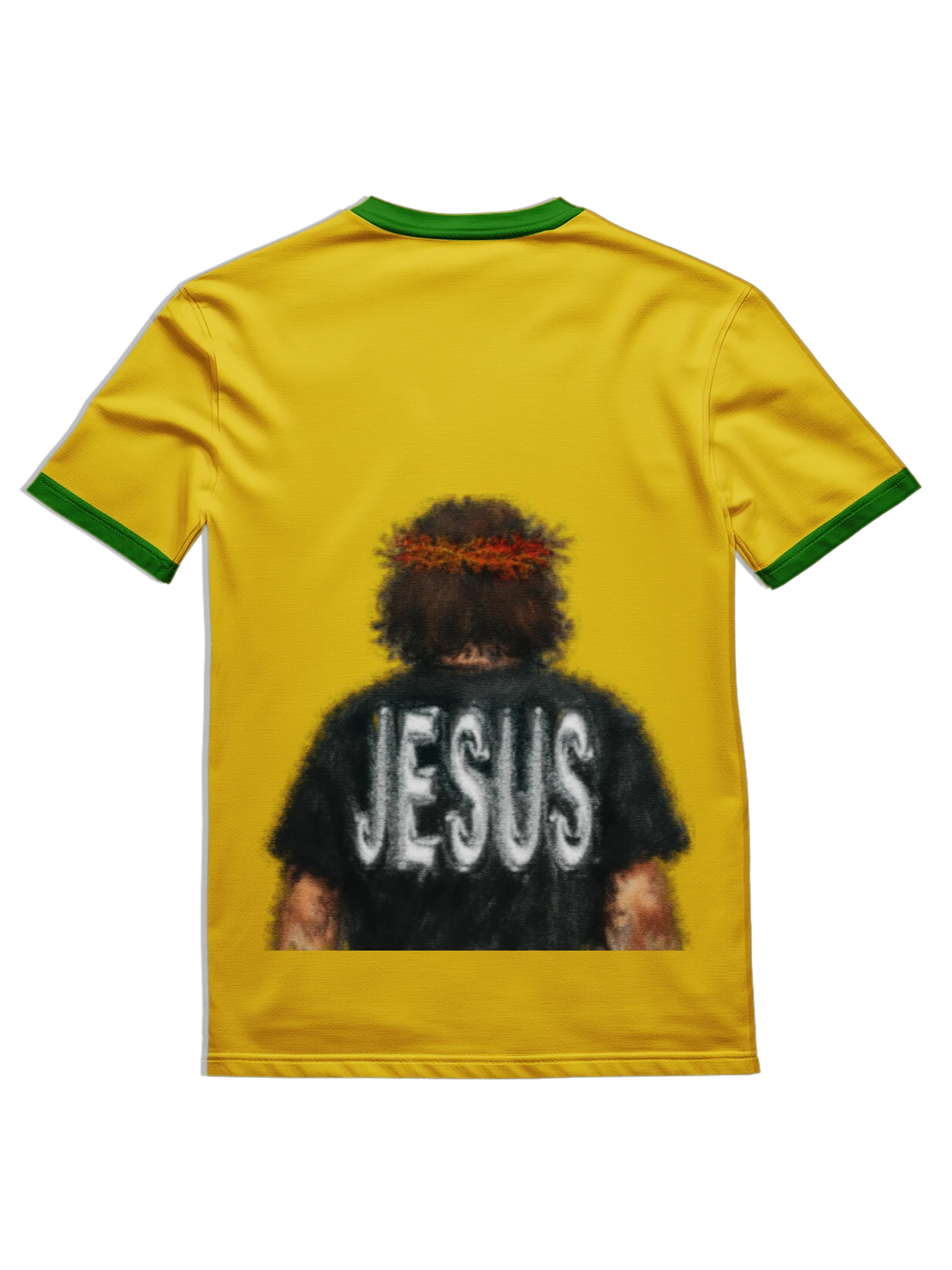 Camiseta Torcida "Jesus tá com nóis" Amarelo 100% Algodão de Jesliano