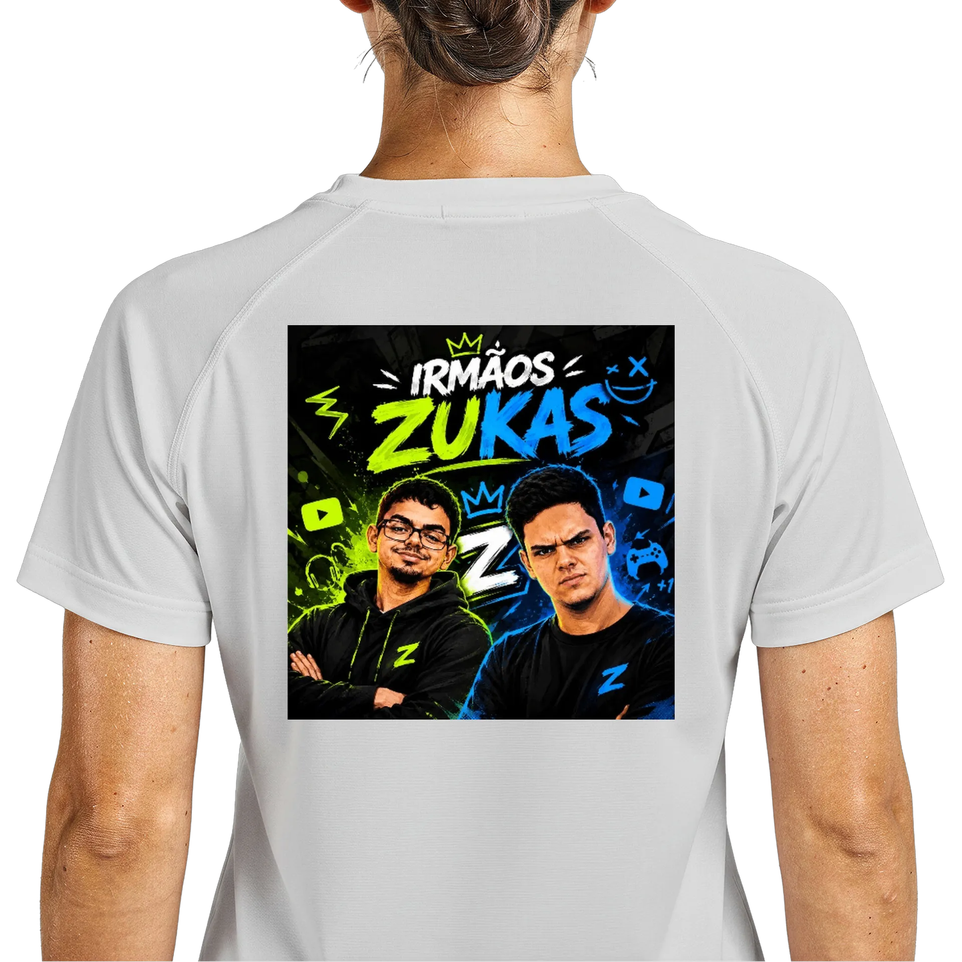 Camiseta Dry Fit Irmãos Zukas Estampa Neon Respirável 100% de zuka — imagem 5 de 6