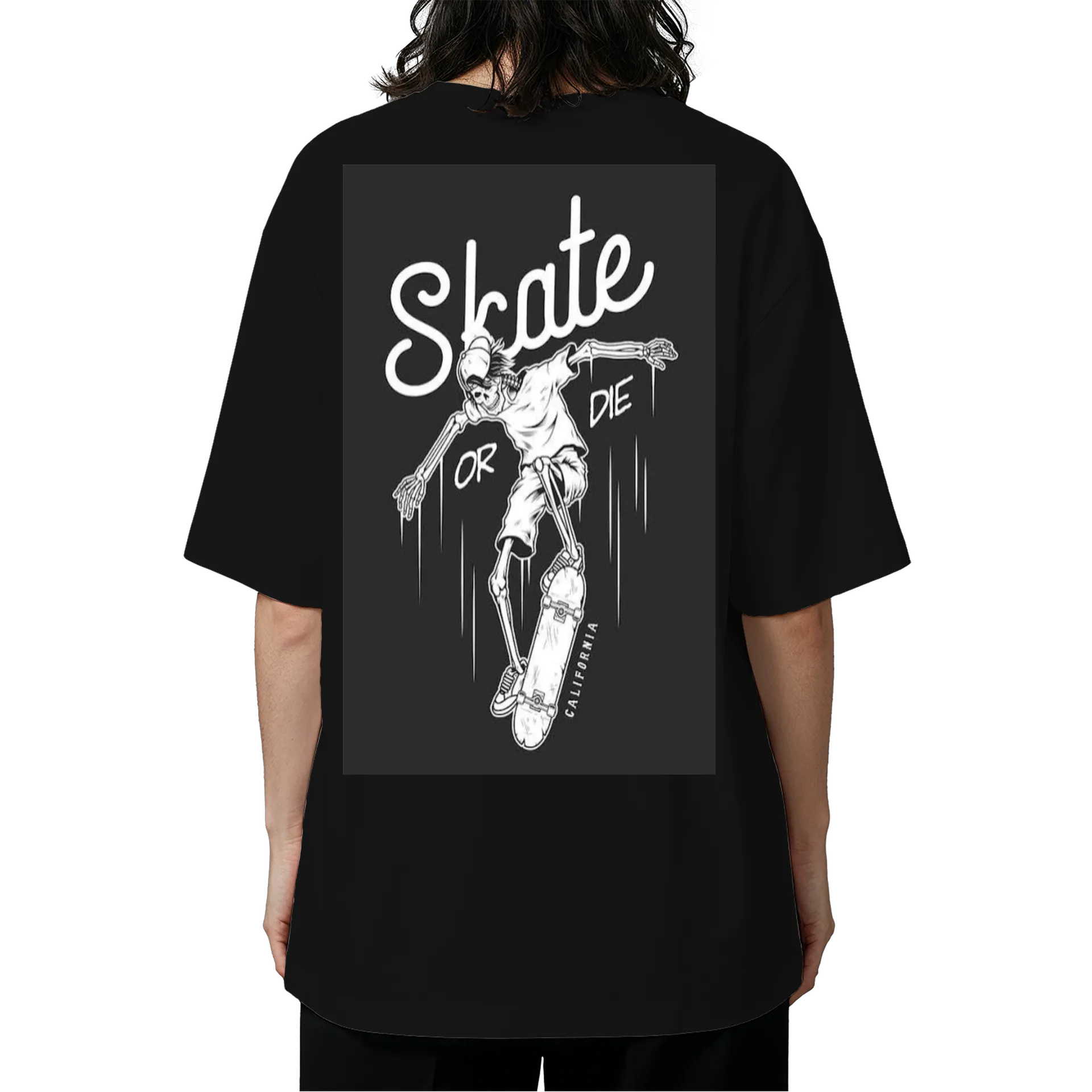 Camiseta Oversized Estampa Skate or die Preto - Imagem 5