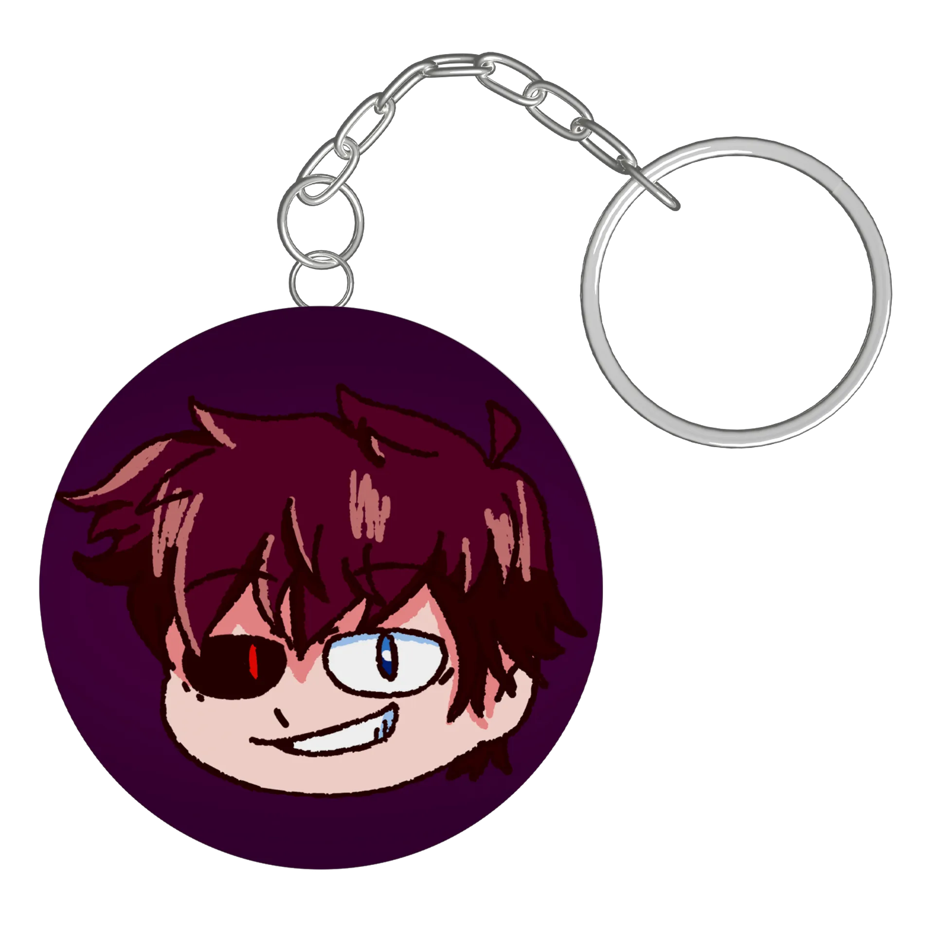 Chaveiro MDF Emote WX Feliz C/ Fundo Roxo - Imagem 3