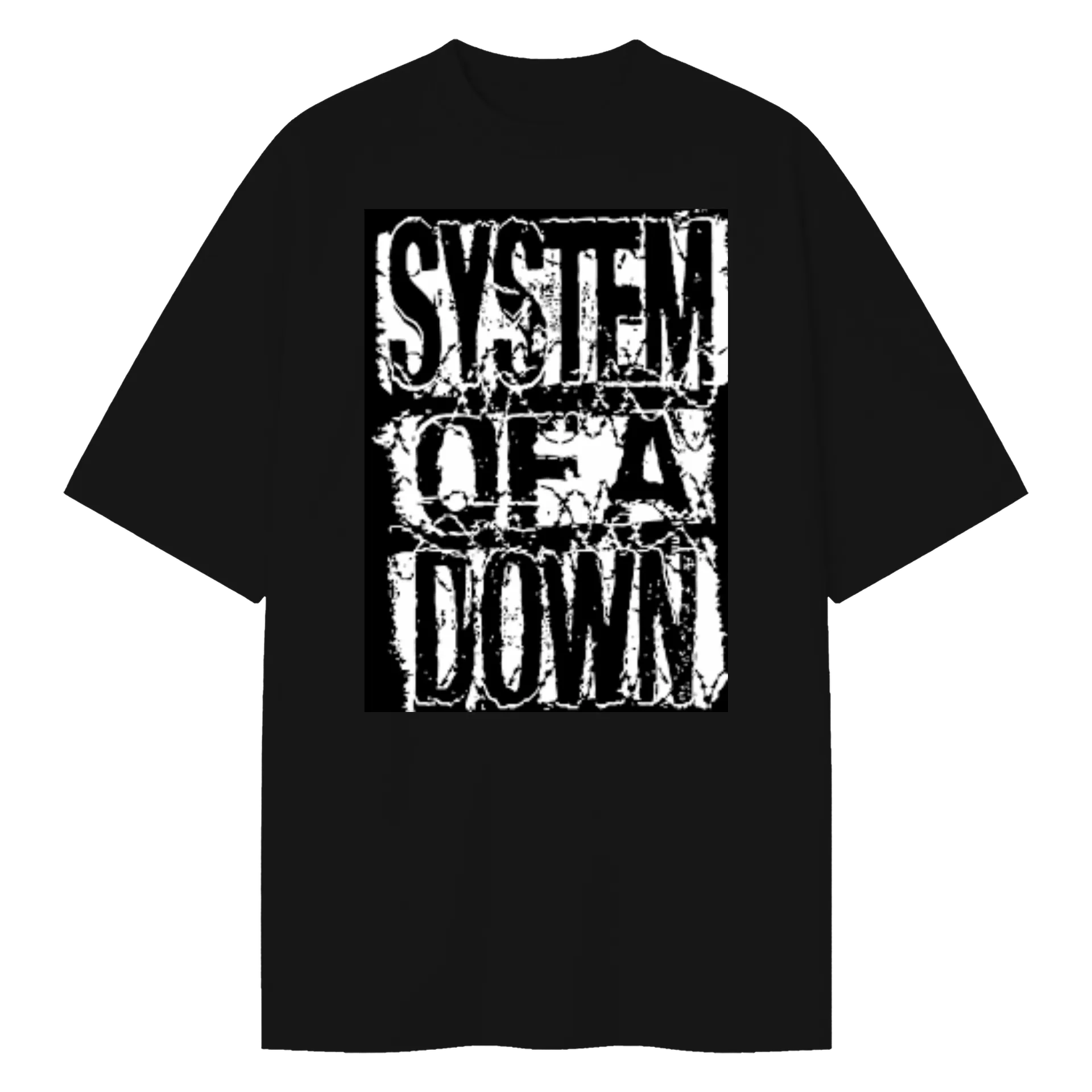 Camiseta Oversized Estampa Tipográfica Preto e Branco - Imagem 1