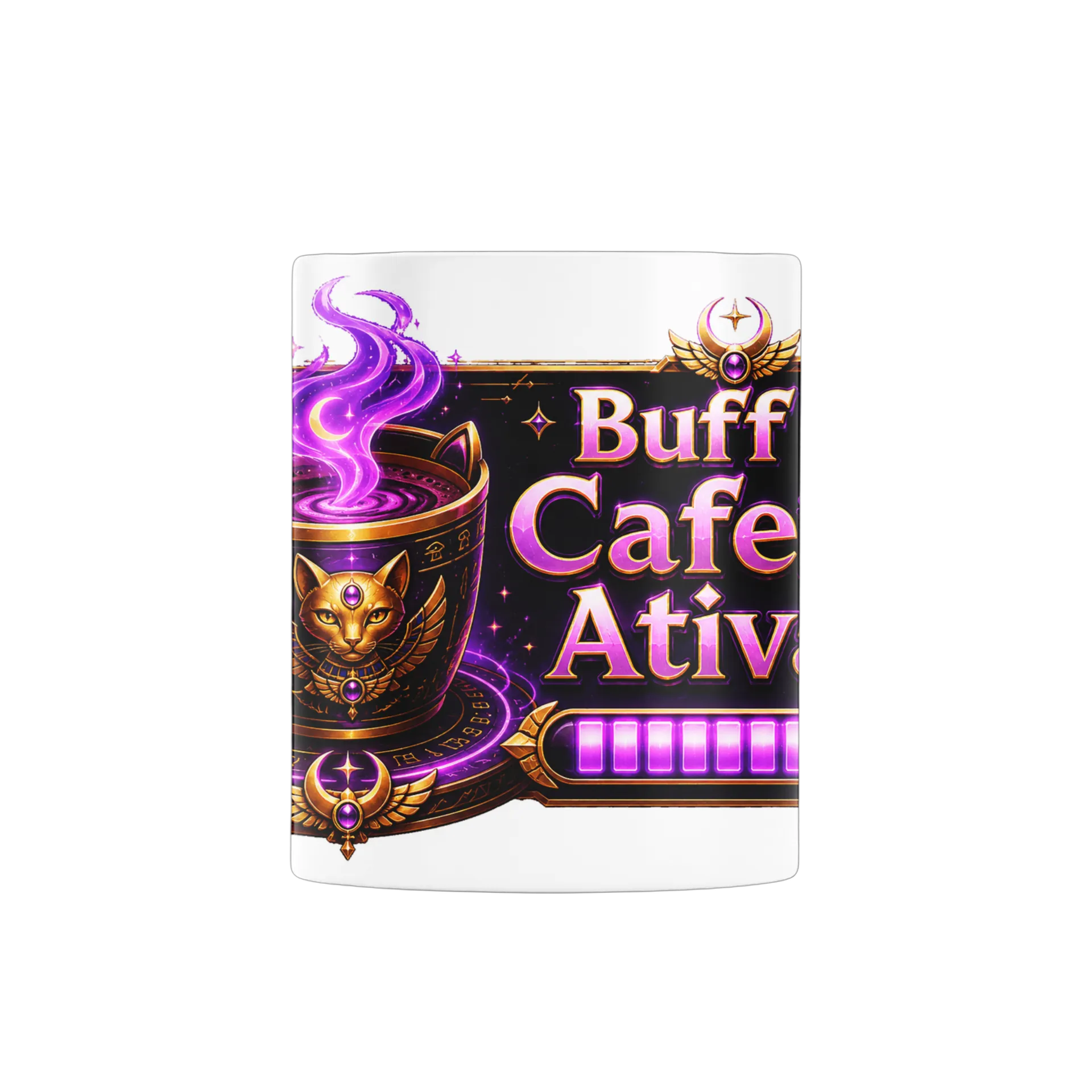 Caneca Gamer – Buff de Cafeína Ativado de HeyBastet — imagem 2 de 4