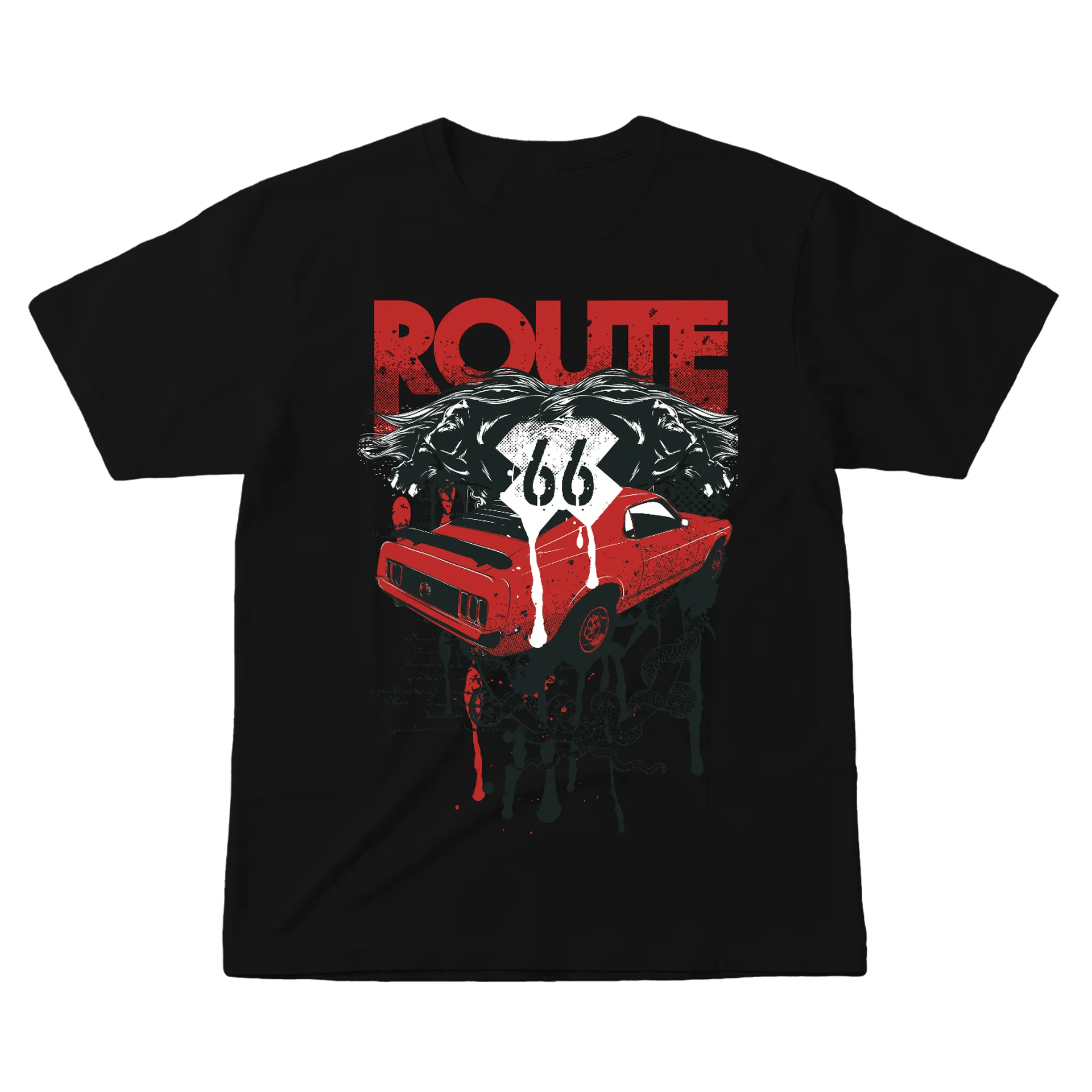 Camiseta Gota Vermelha Carro Vintage 100% Algodão - Imagem 1