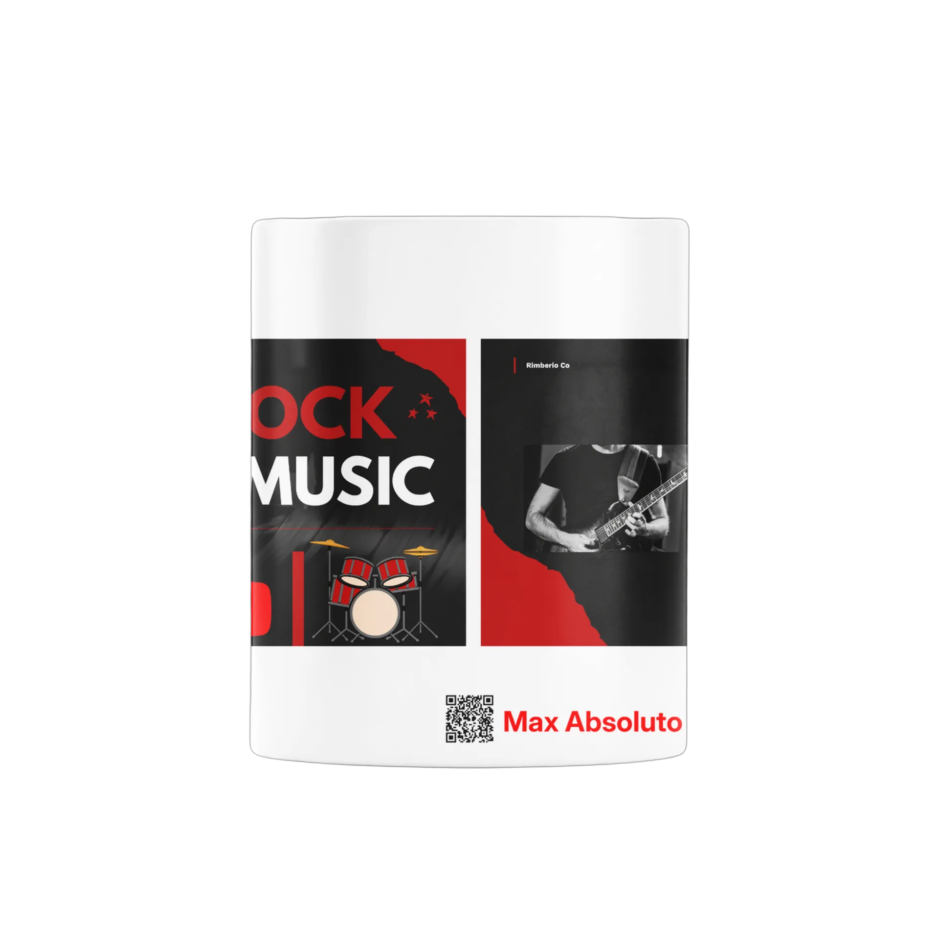 Caneca Rock Music com Guitarra e Bateria 325ml - Imagem 2