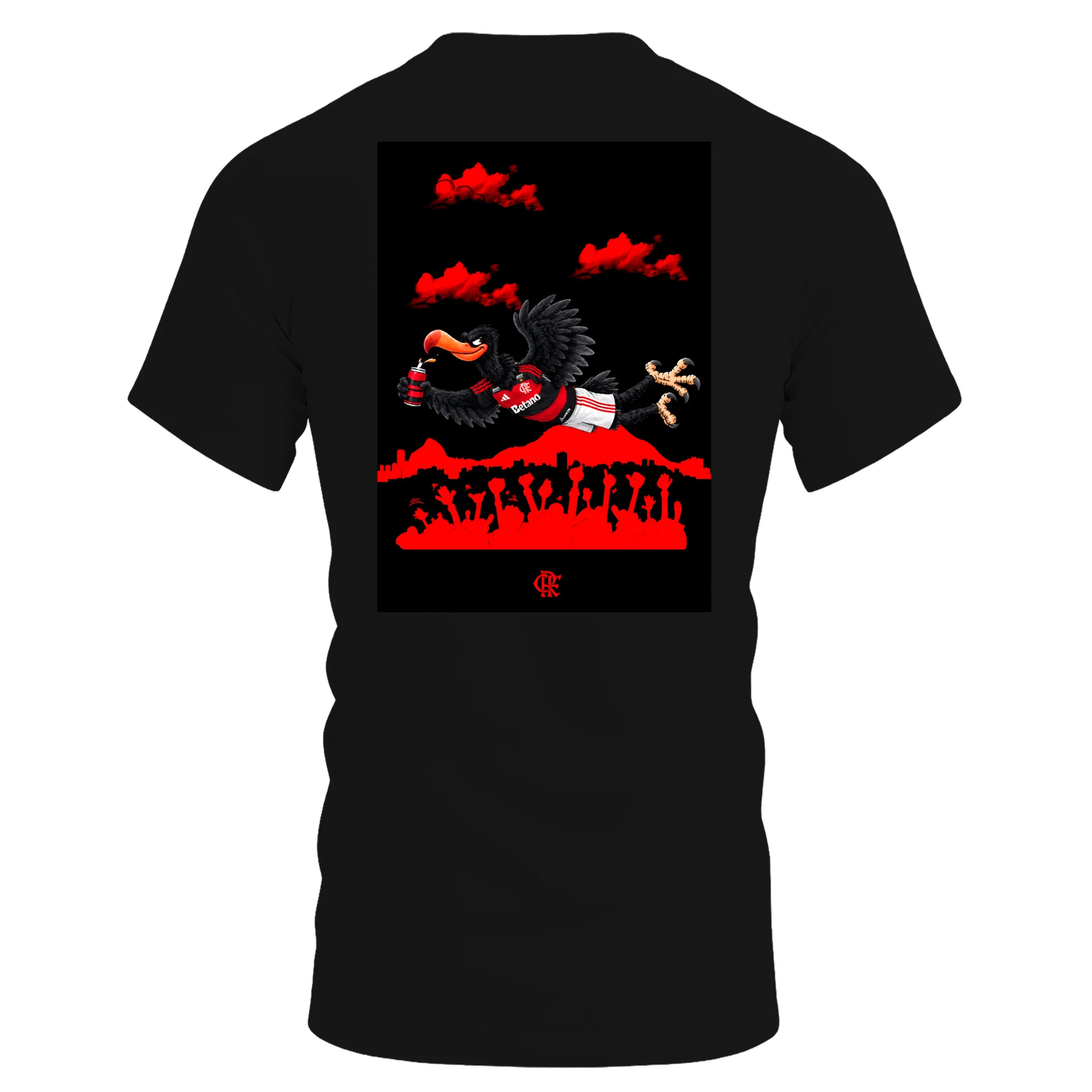 Camiseta Dry Fit Urubu Flamengo Torcida Vermelha e Preta - Imagem 3