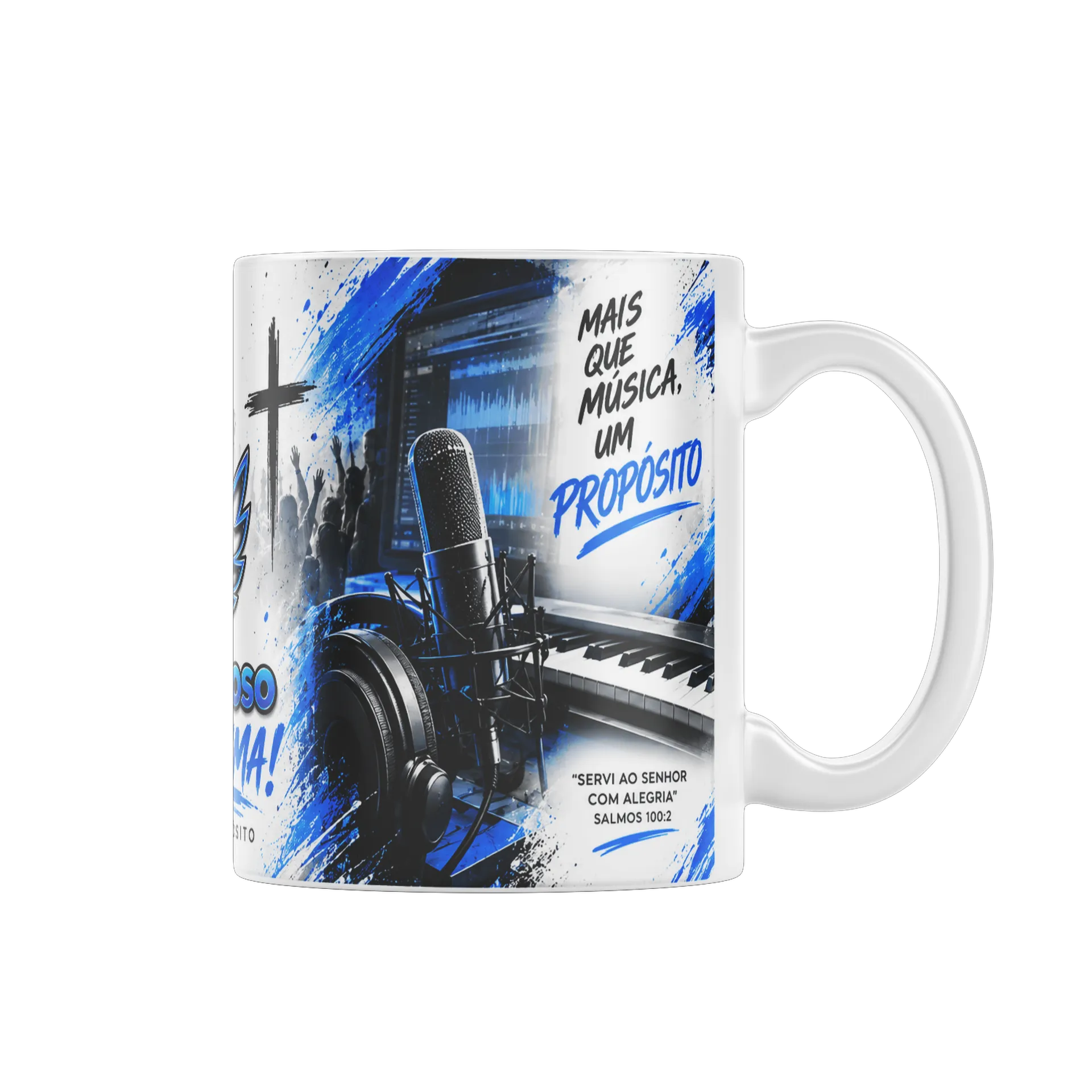Caneca Porcelana Música Cardoso Letra Vamos Pra Cima 325ml - Imagem 1