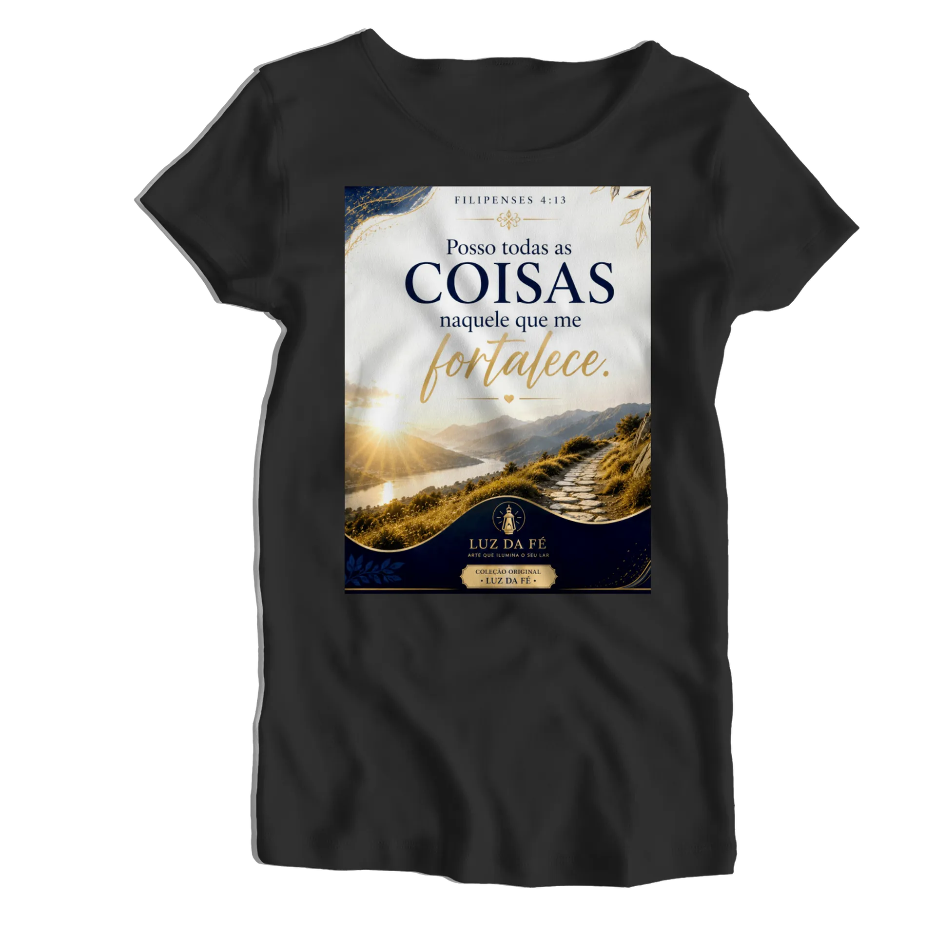 Camiseta Babylook Paisagem Luar Luz da Fé 100% Algodão de ELIFerreira — imagem 1 de 5
