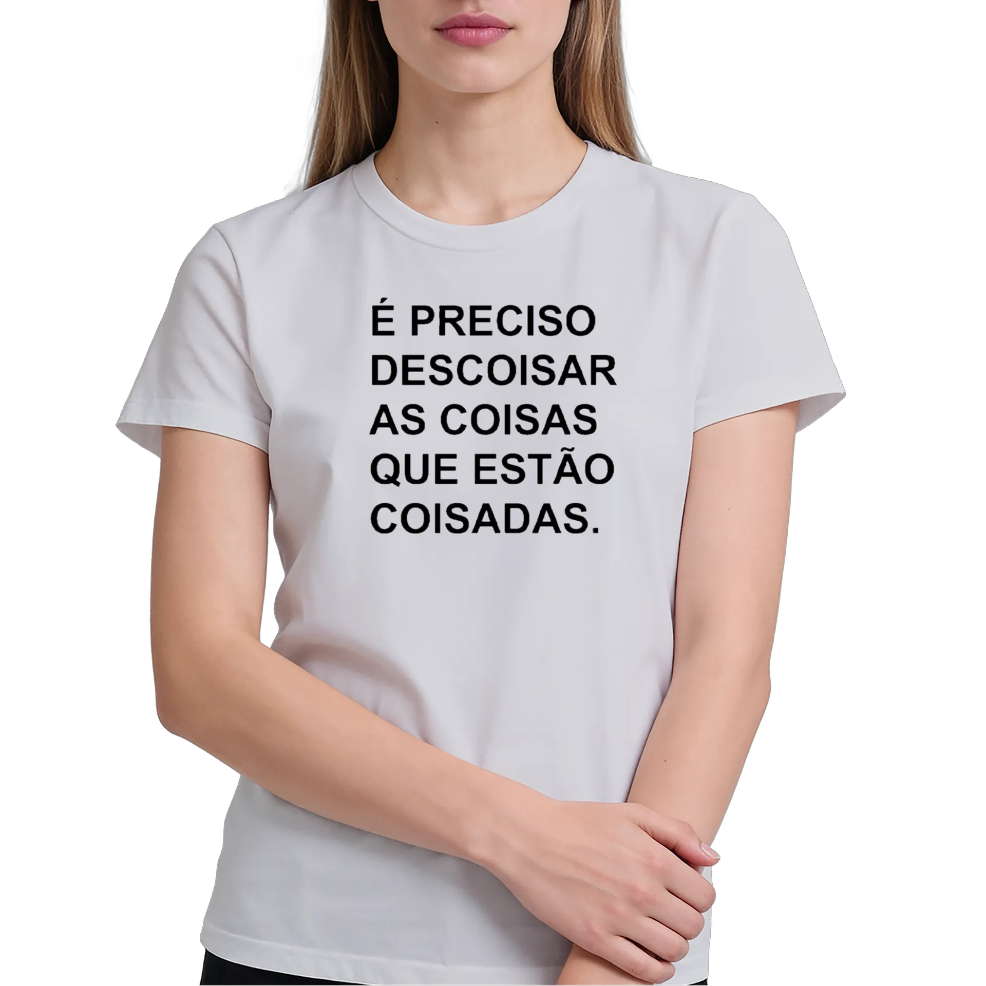 Camiseta Tipográfica É Preciso Descoisar 100% Algodão - Imagem 4