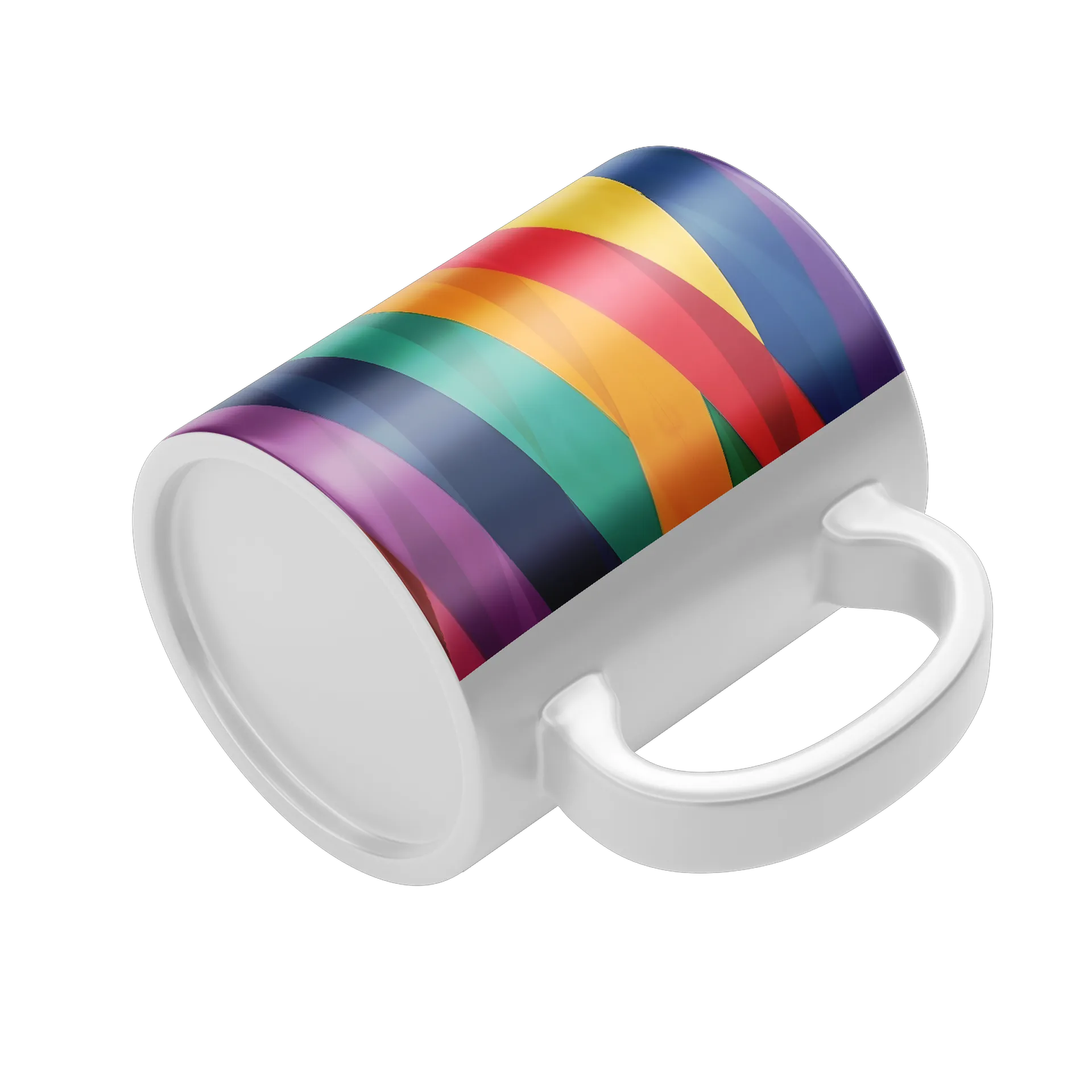 Caneca Cerâmica Estampa Abstrata Colorida 325ml - Imagem 4