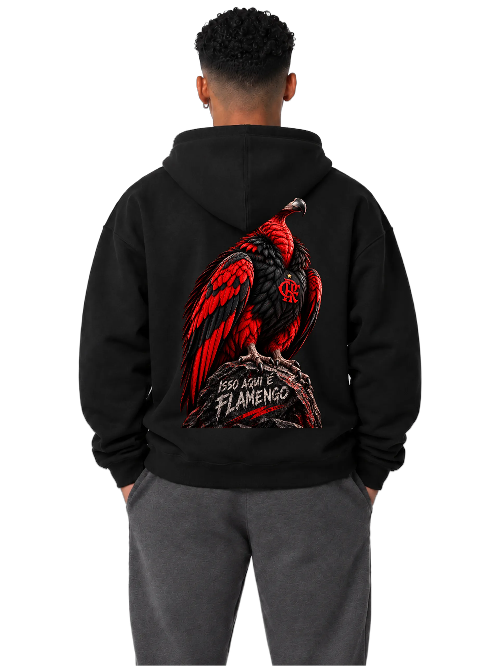 Blusa Moletom Canguru Estampa Personalizada Preta - Imagem 4