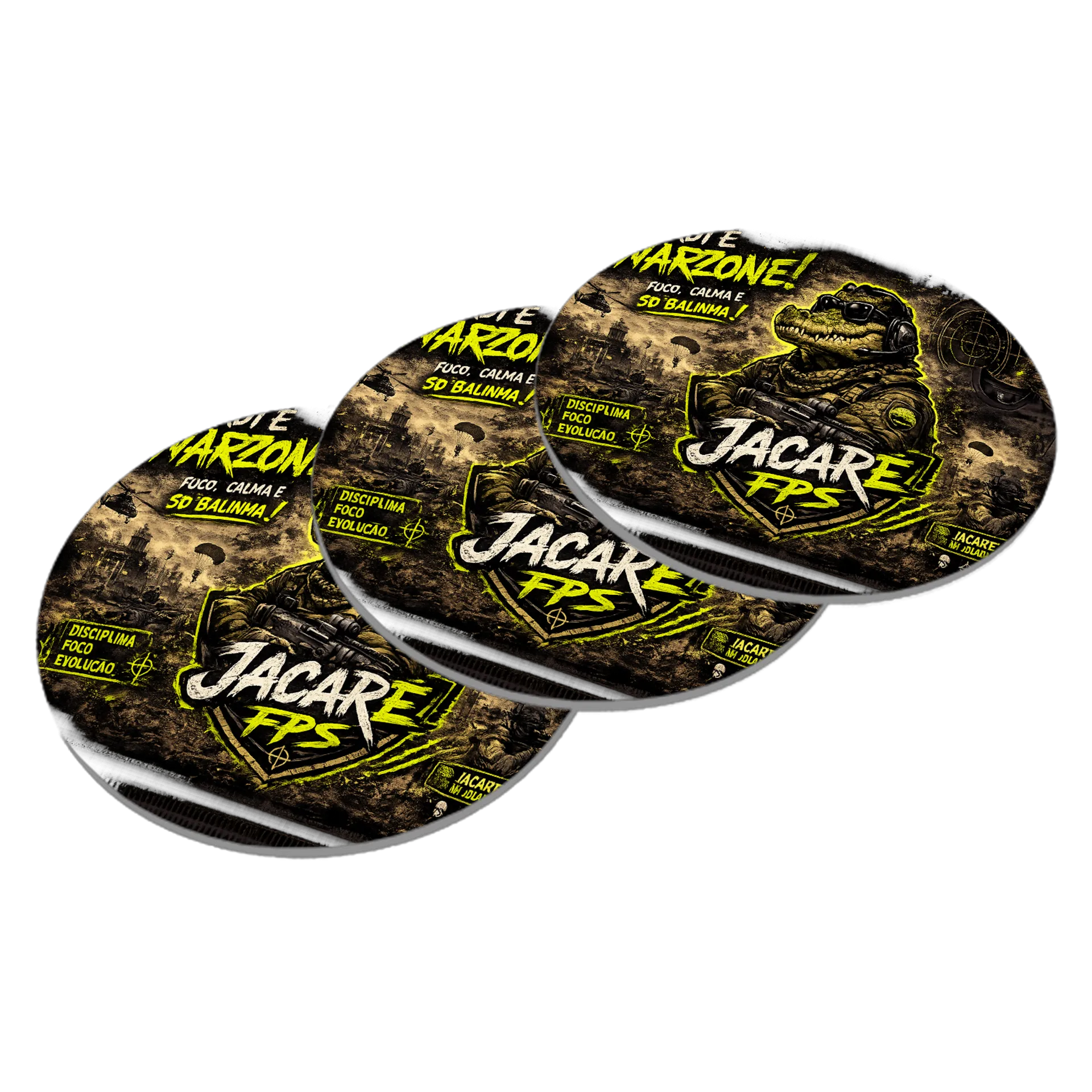 Porta-copo MDF Jacaré FPS Warzone 10x10cm de JACARE FPS