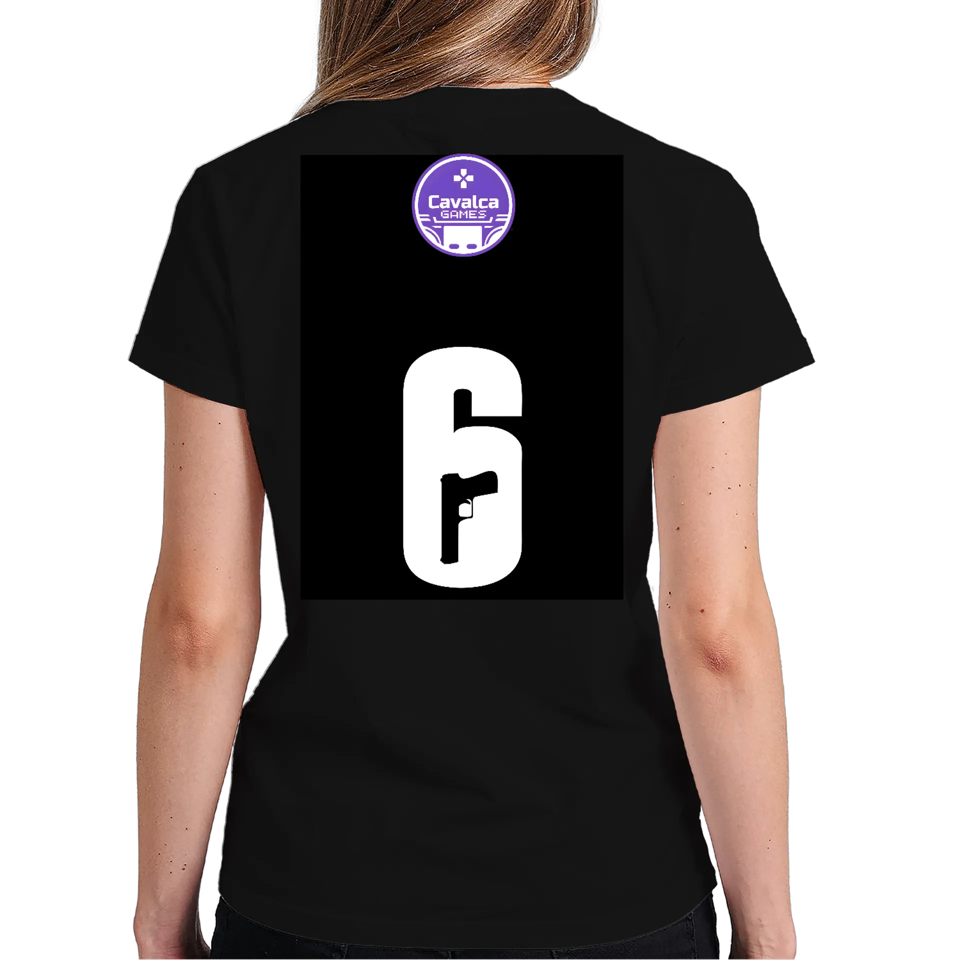 Camiseta Logo CavalcaGames 100% Algodão Preto de Cavalcamatheus — imagem 5 de 6
