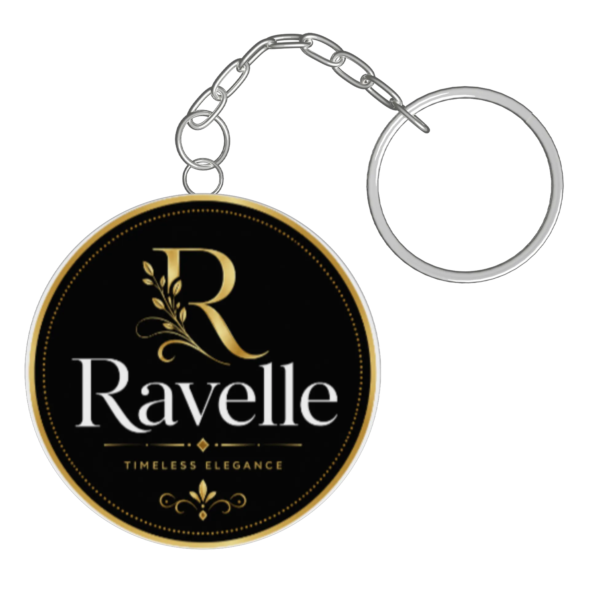 Chaveiro MDF Logotipo Ravelle Elegância 5x5cm de RAVELLE