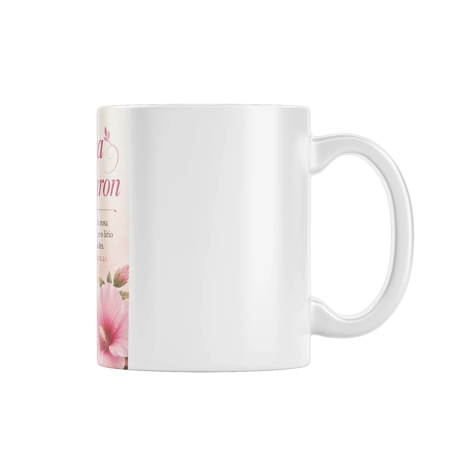 Caneca Porcelana Rosa de Saron 325ml - Imagem 1
