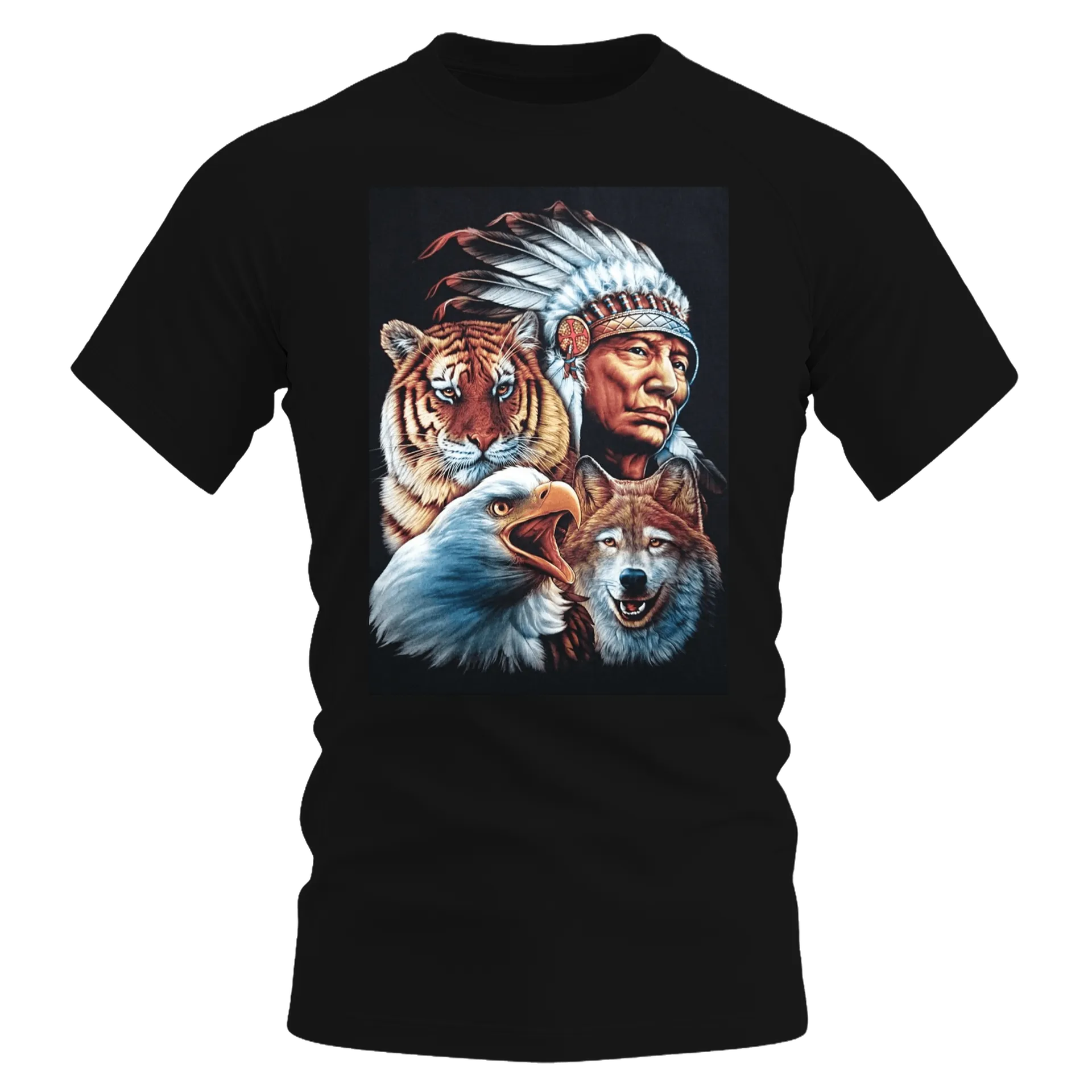 Camiseta DryFit Polyester Índio, Tigre, Lobo e Águia - Imagem 1