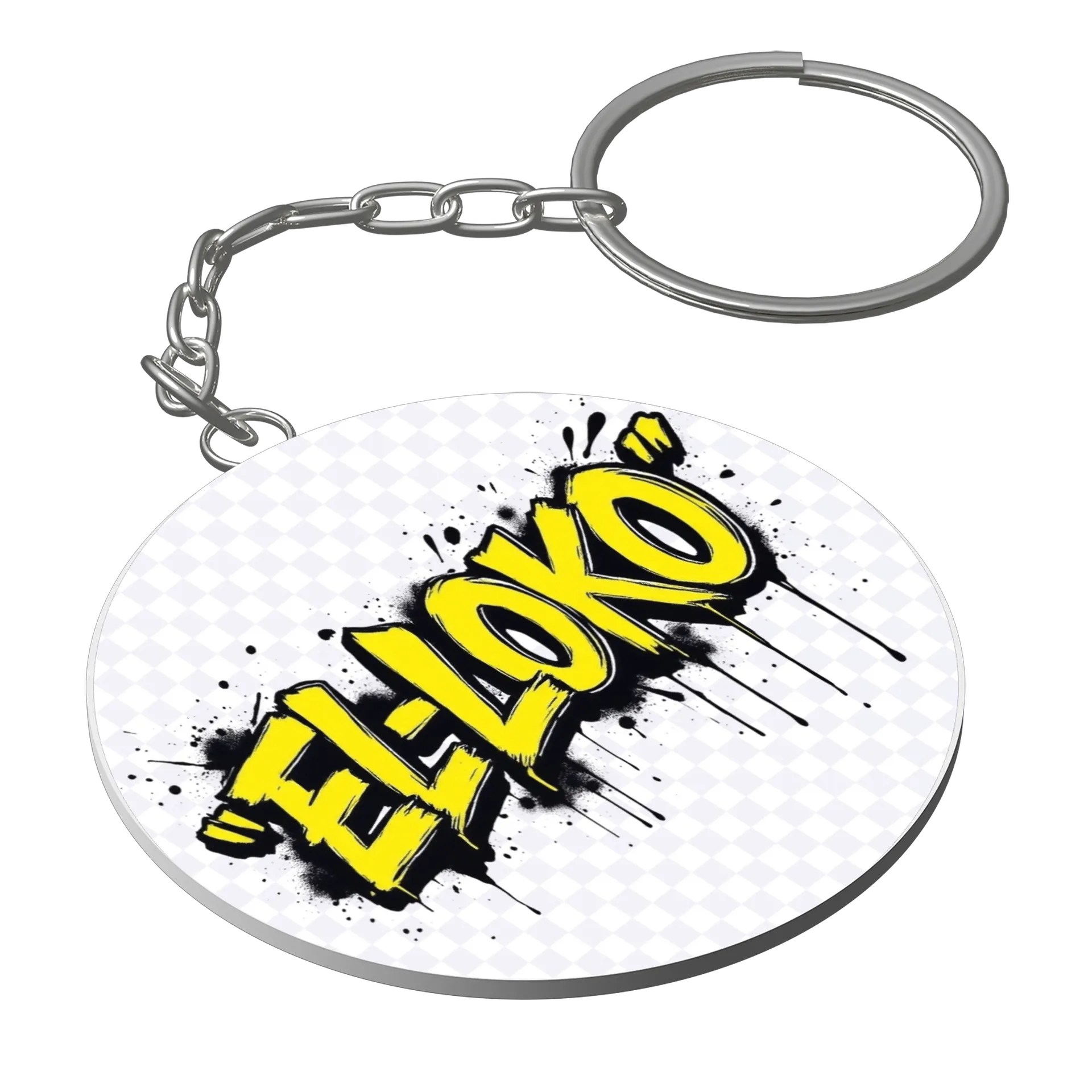 Chaveiro MDF Grafite Estampa ELLOKO Yellow - Imagem 1