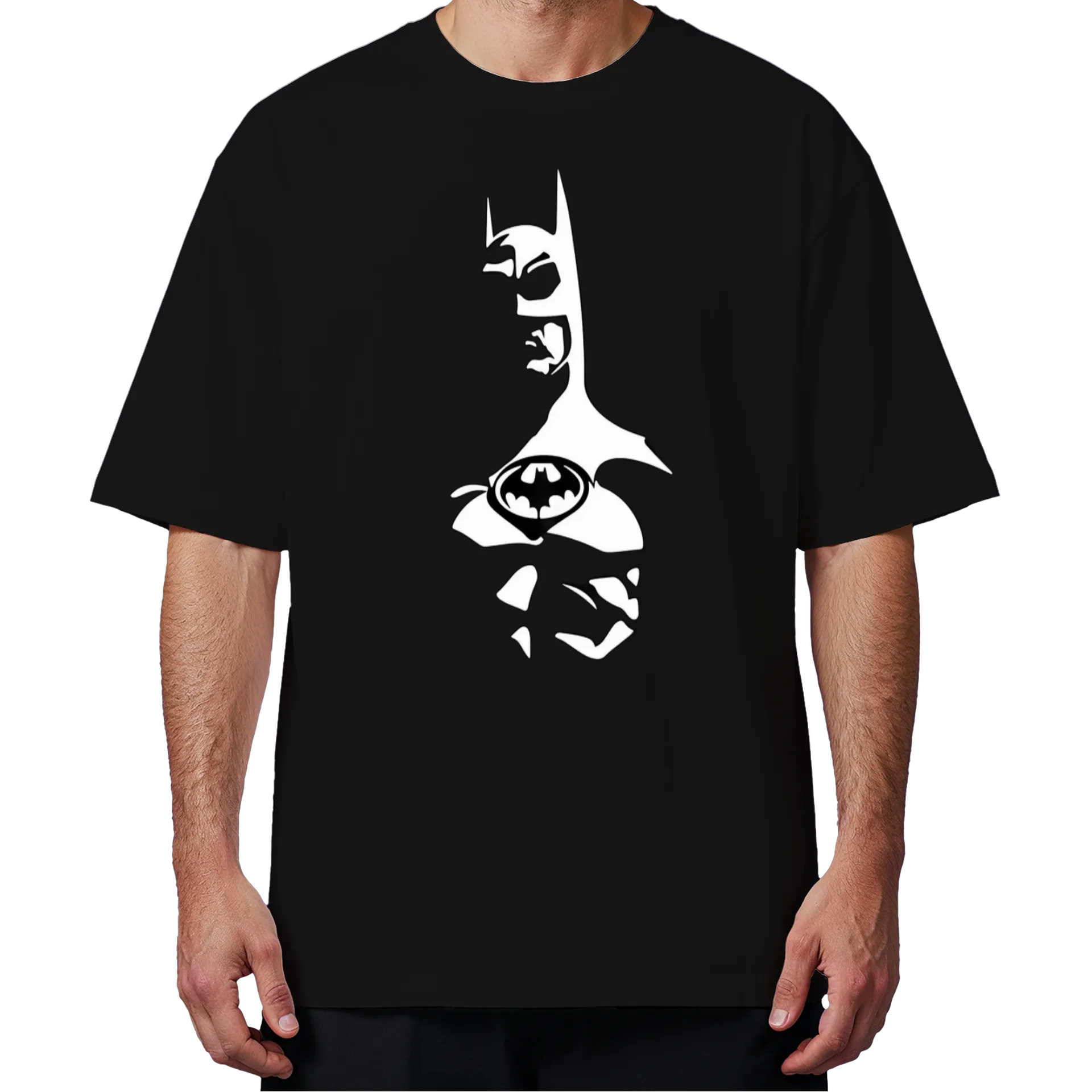 Camiseta Oversized Batman Preto e Branco 100% Algodão - Imagem 4