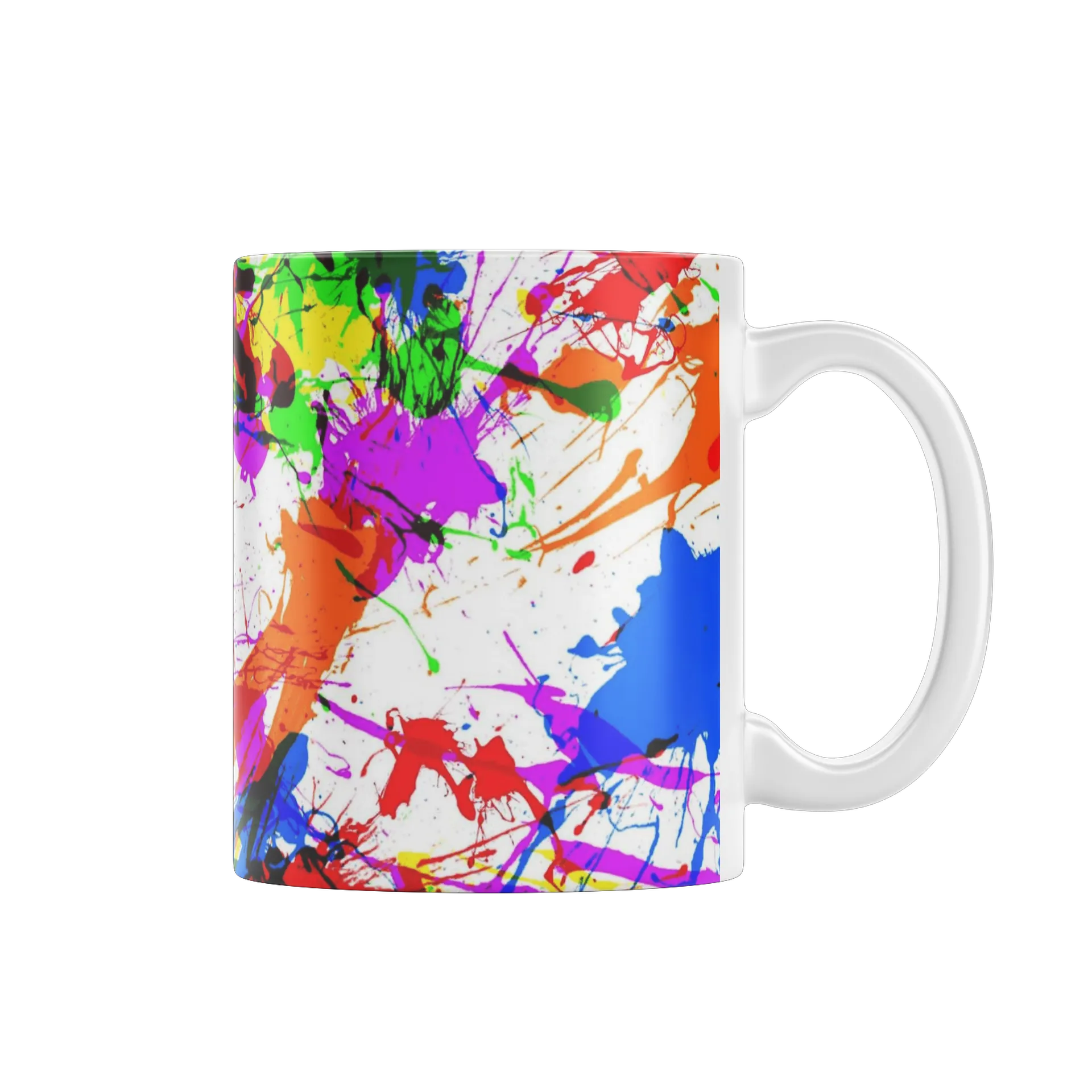 Caneca Porcelana Estampa Abstrata Colorida 325ml - Imagem 1