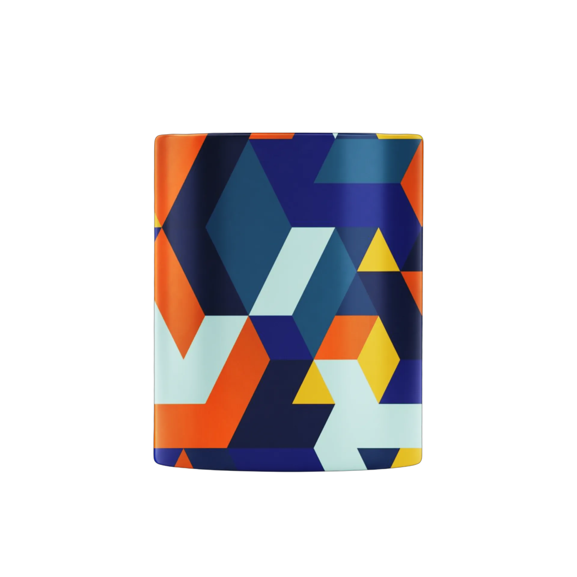 Caneca Estampa Geométrica Azul Laranja 325ml - Imagem 2