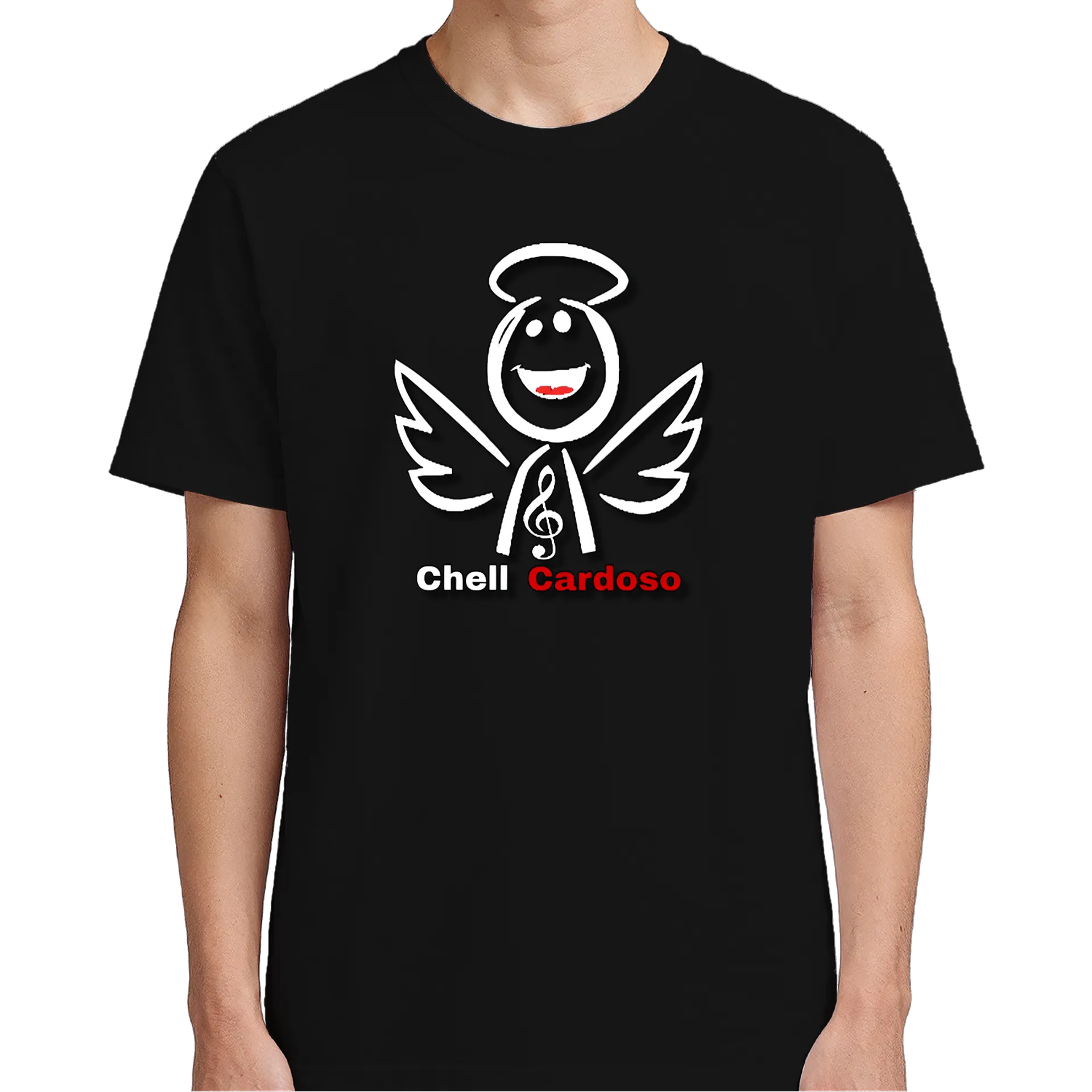 Camiseta Chell Cardoso 100% Algodão Preto - Imagem 4