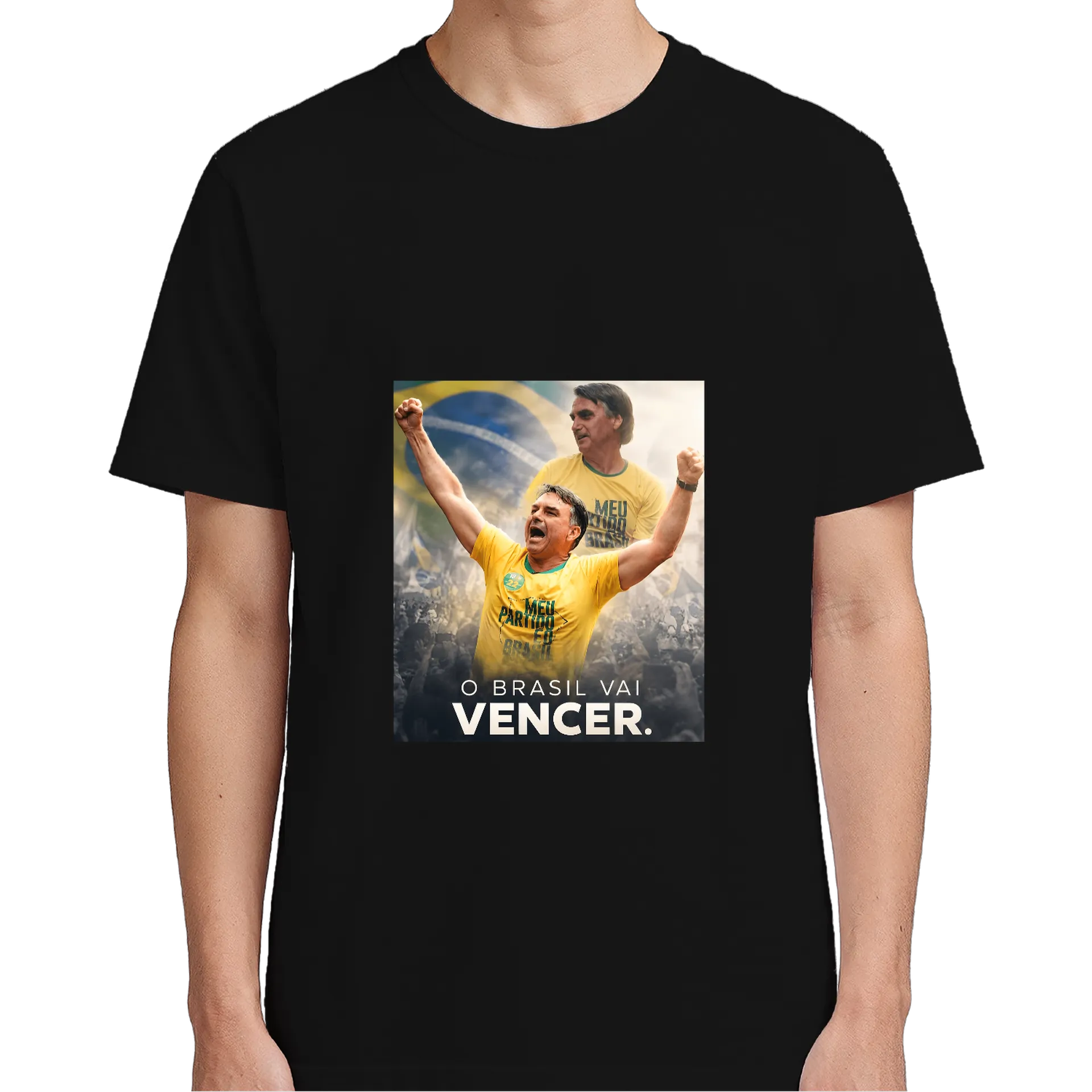 Camiseta Brasil Vai Vencer e Você Está Sozinho 100% Algodão de lebCO — imagem 3 de 6