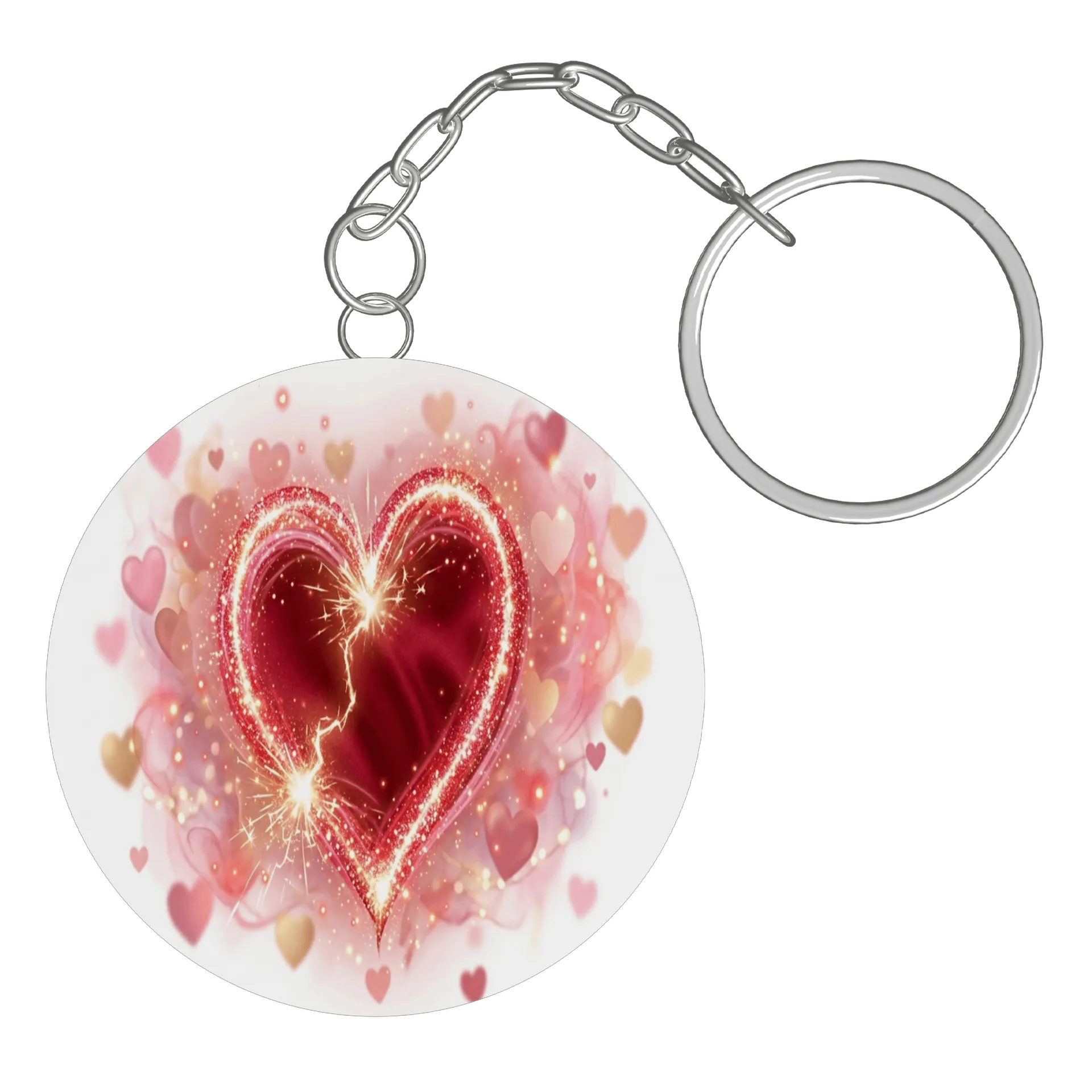 Chaveiro Coração Vermelho com Glitter MDF - Imagem 2