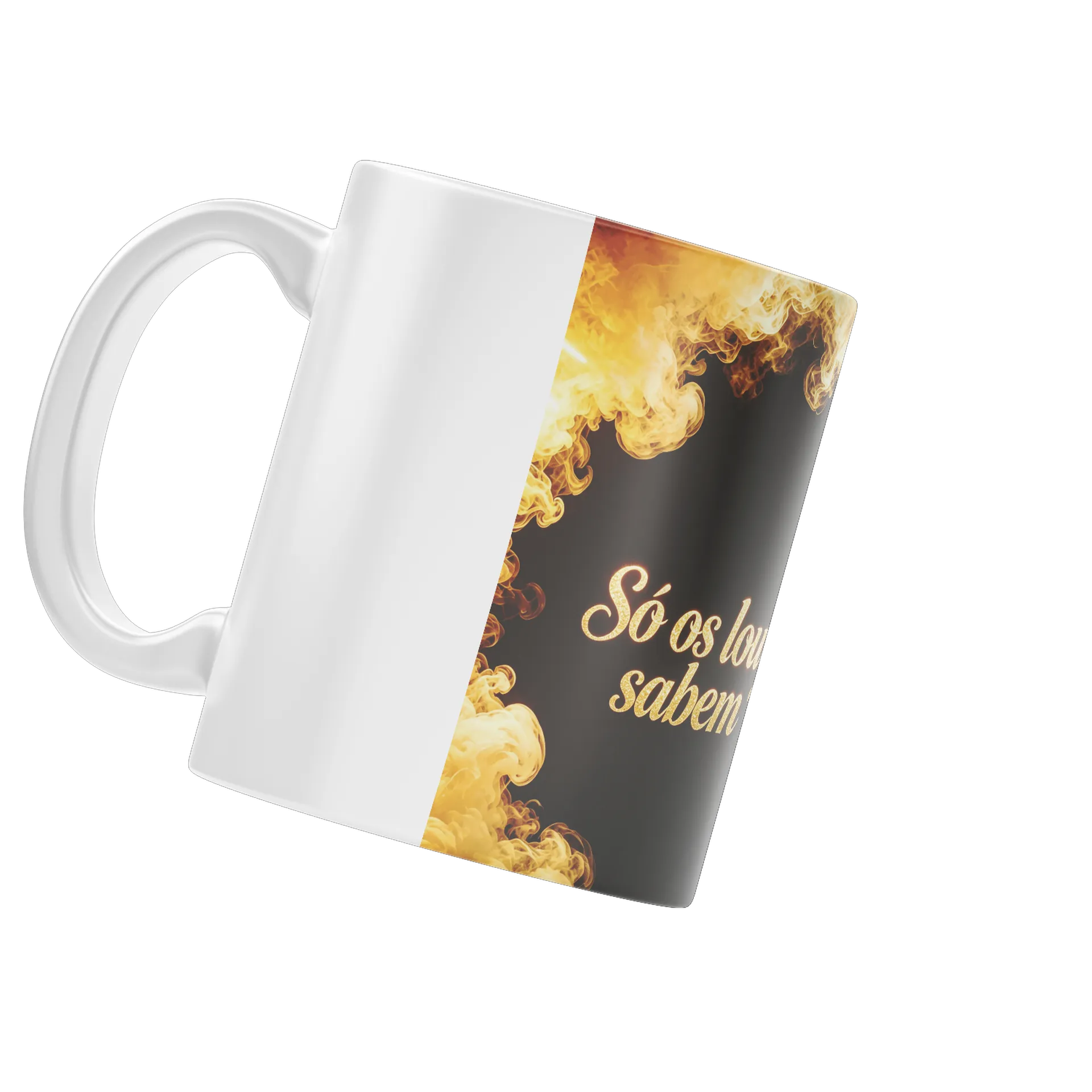Caneca Cerâmica Só os loucos sabem 325ml - Imagem 4