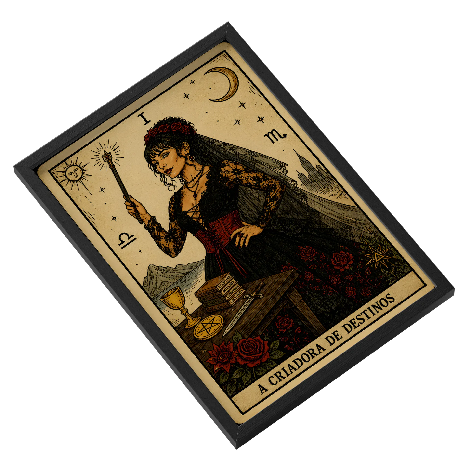 Quadro Tarot A Criadora de Destinos A3 MDF e Vidro - Imagem 2
