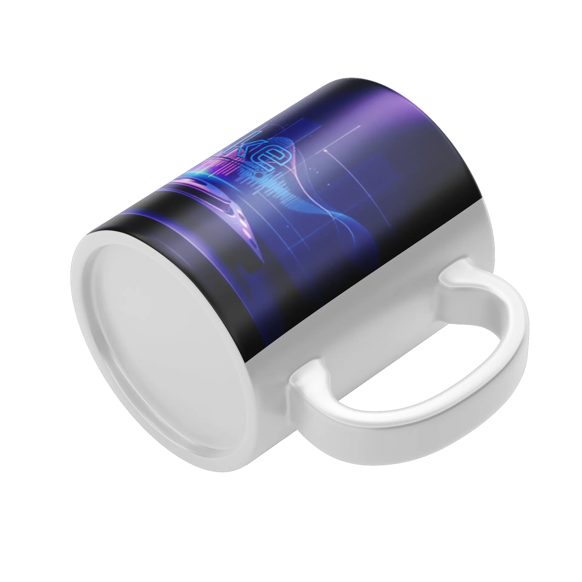 Caneca Logo MivuriHatake DJ Neon Azul e Roxo 325ml de MiyuriHatake — imagem 4 de 4