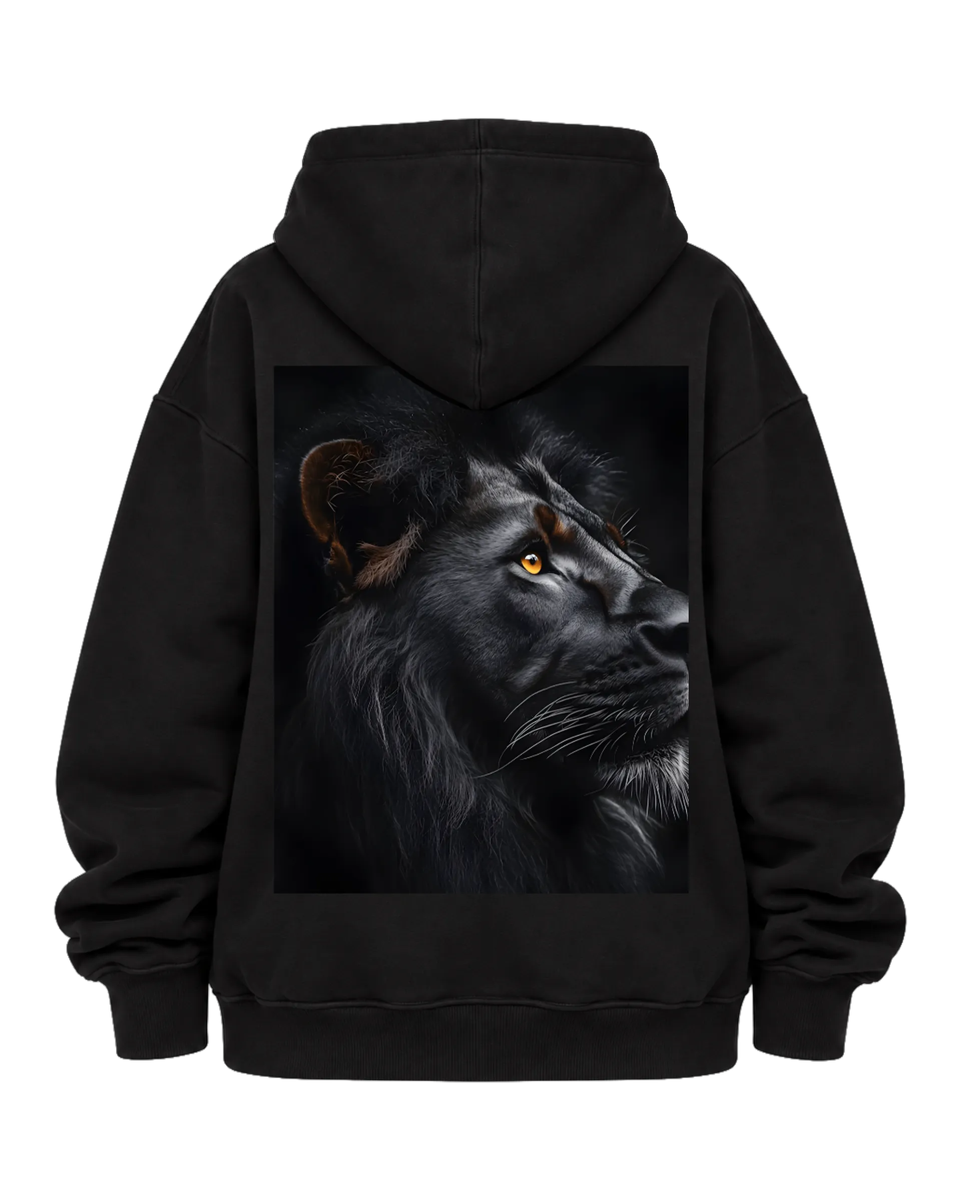 Blusa Moletom Canguru Leão Coroado Estampa Realista - Imagem 6