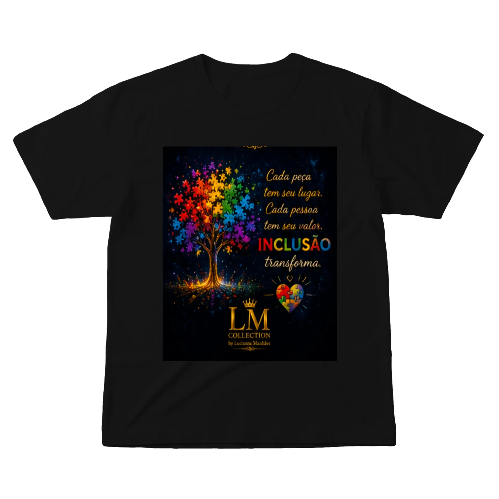 Camiseta Inclusão Árvore Colorida 100% Algodão - Imagem 1