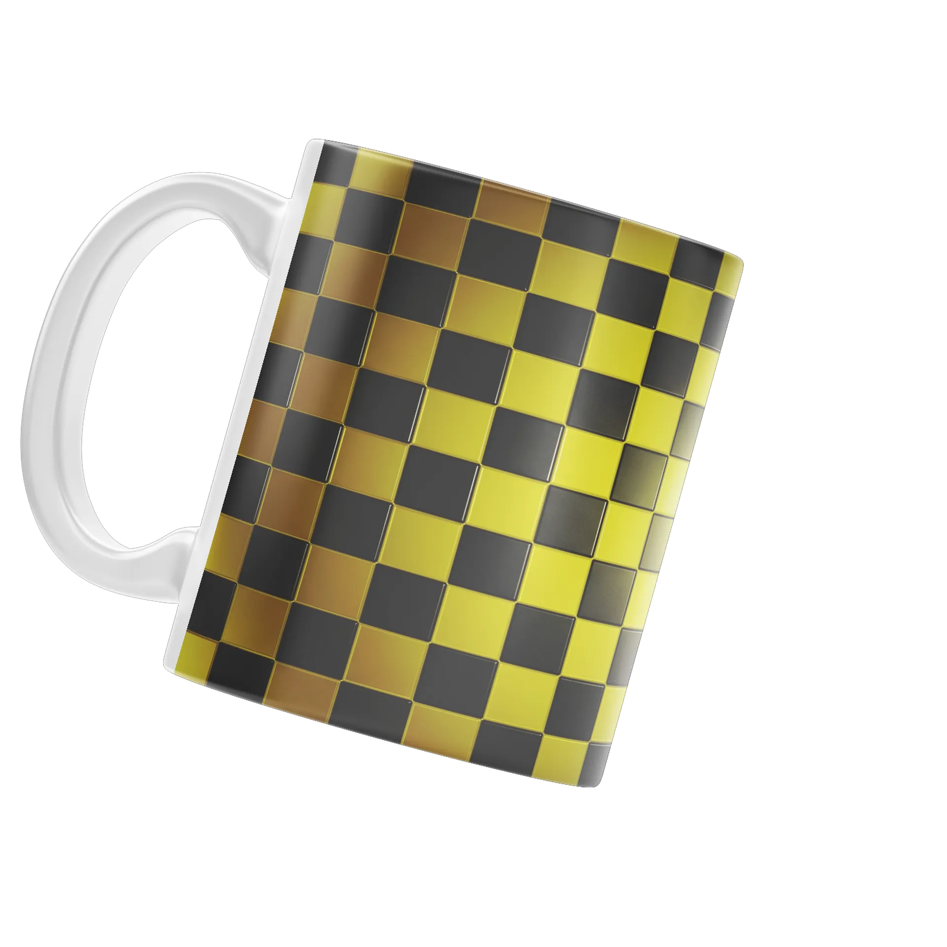 Caneca Xadrez Amarelo Preto  - Imagem 3
