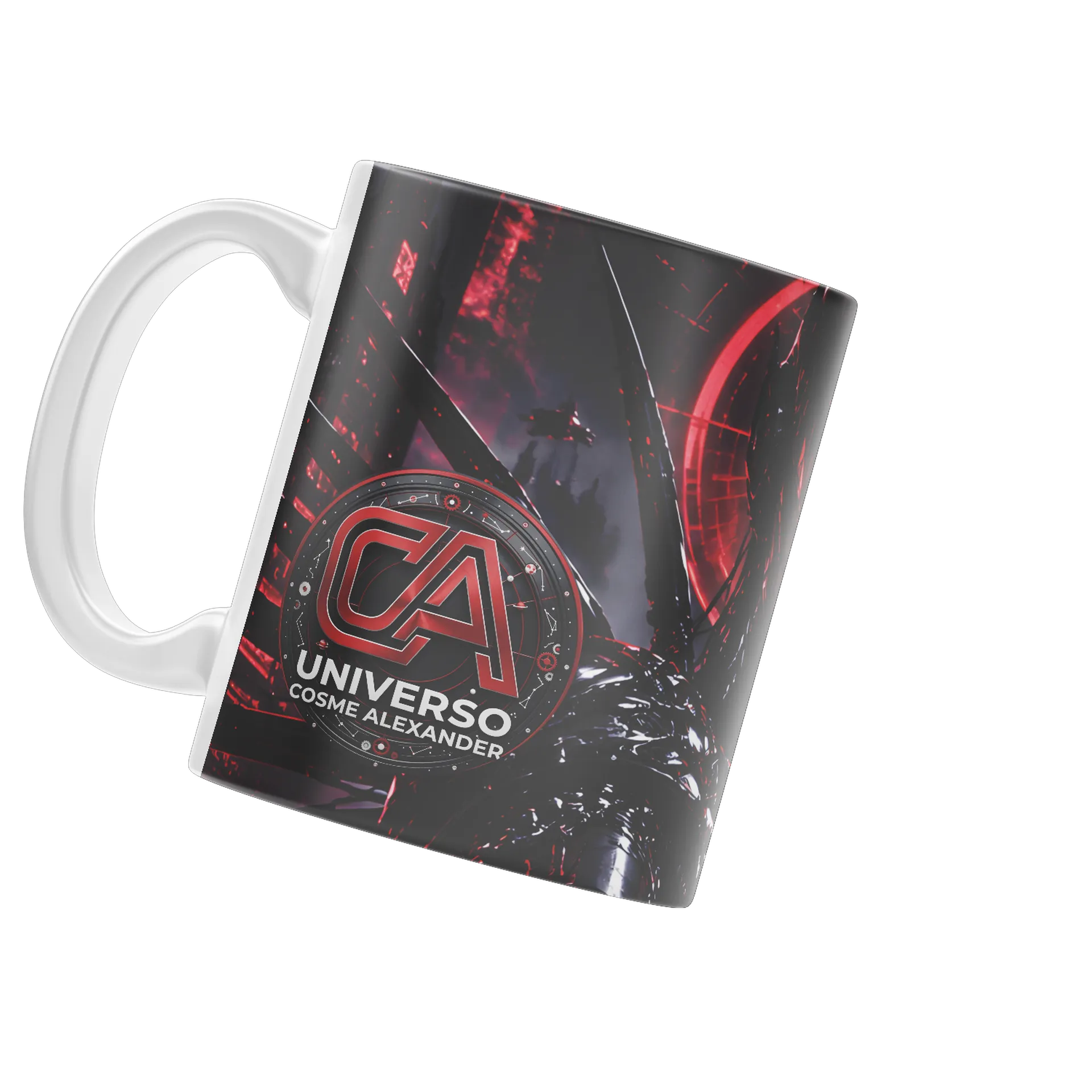 Caneca Porcelana Personagem Futurista Armadura Negra Nexus - Imagem 4