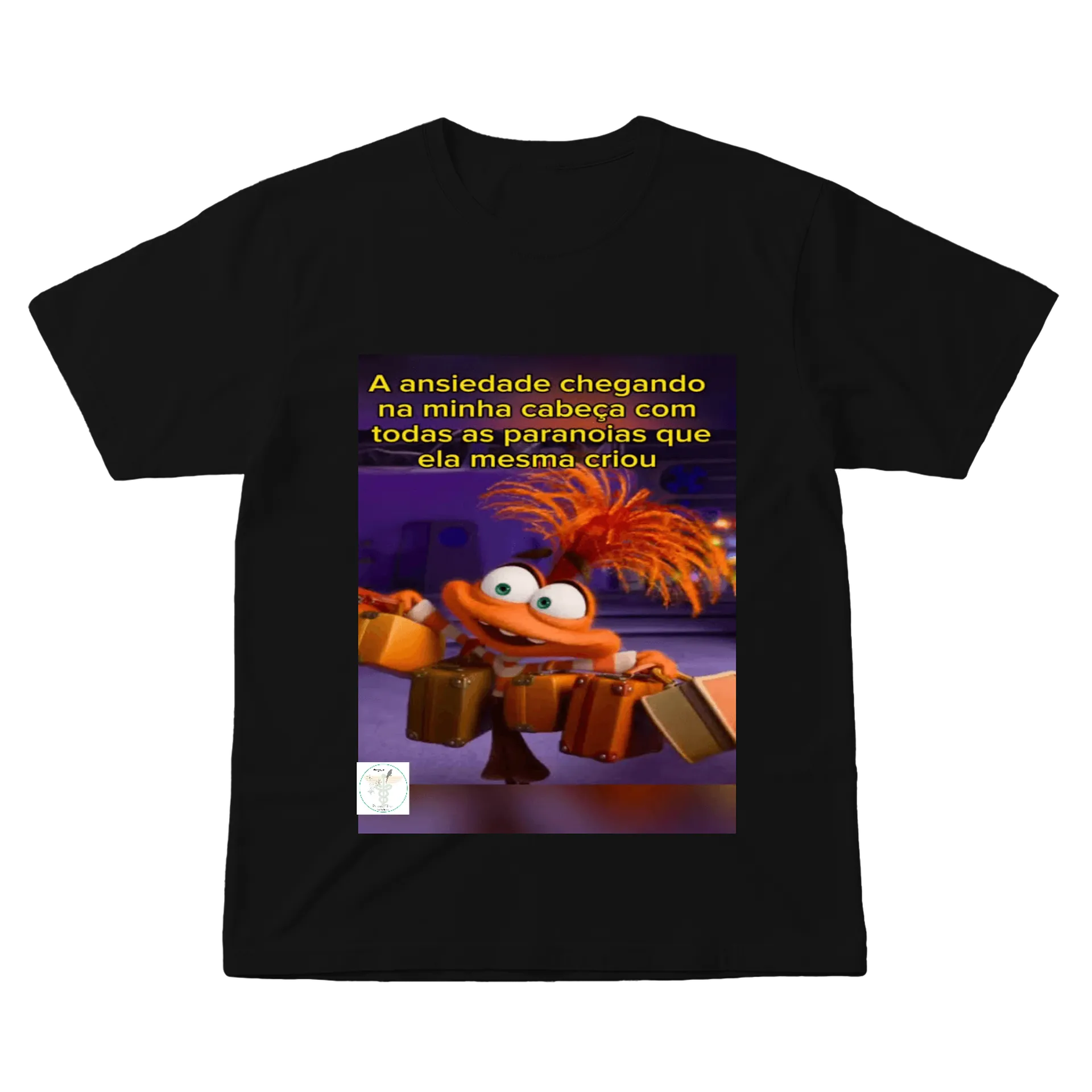 Camiseta Personalizada Frase Ansiedade 100% Algodão - Imagem 1