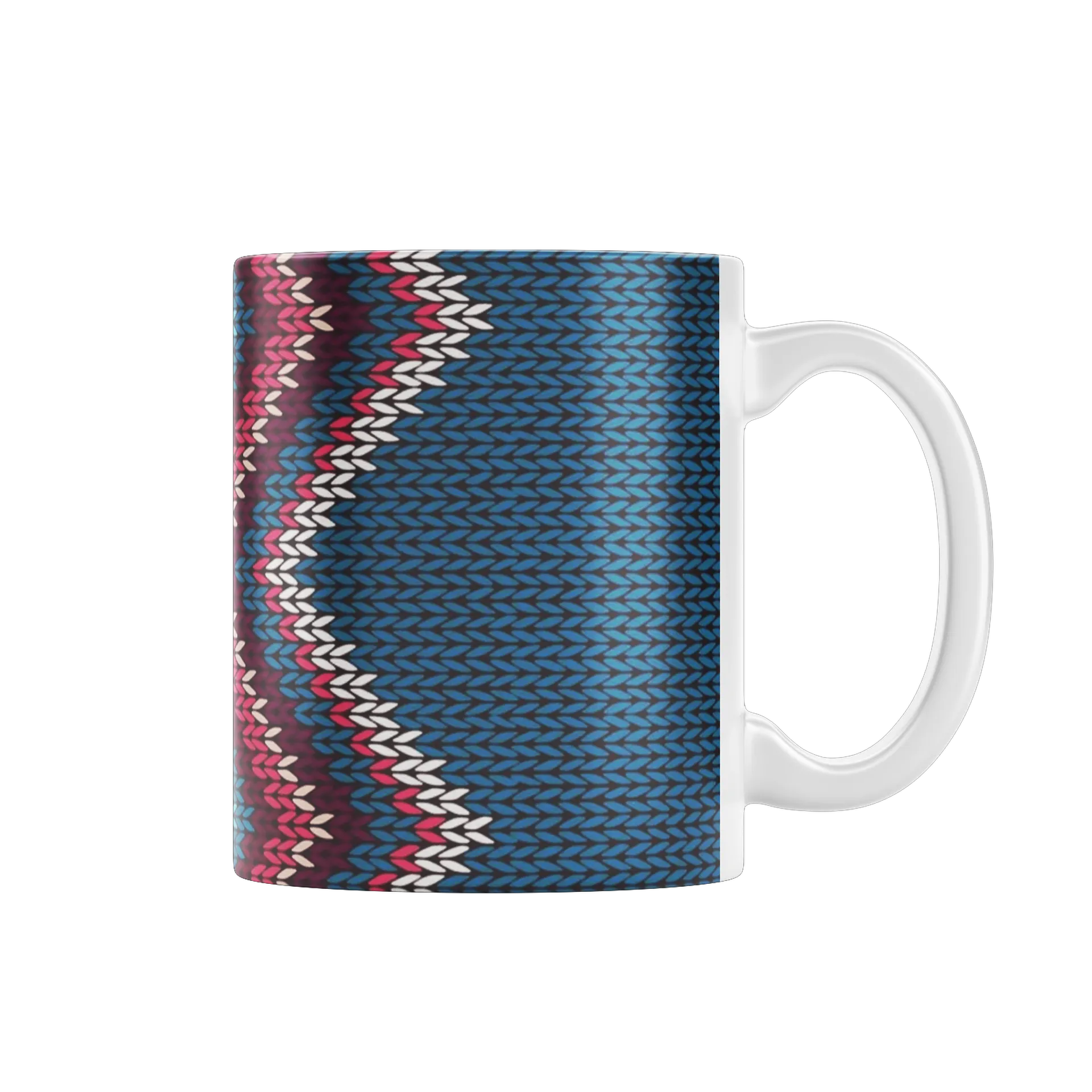 Caneca Porcelana Estampa Tribal Azul Rosa 325ml - Imagem 1