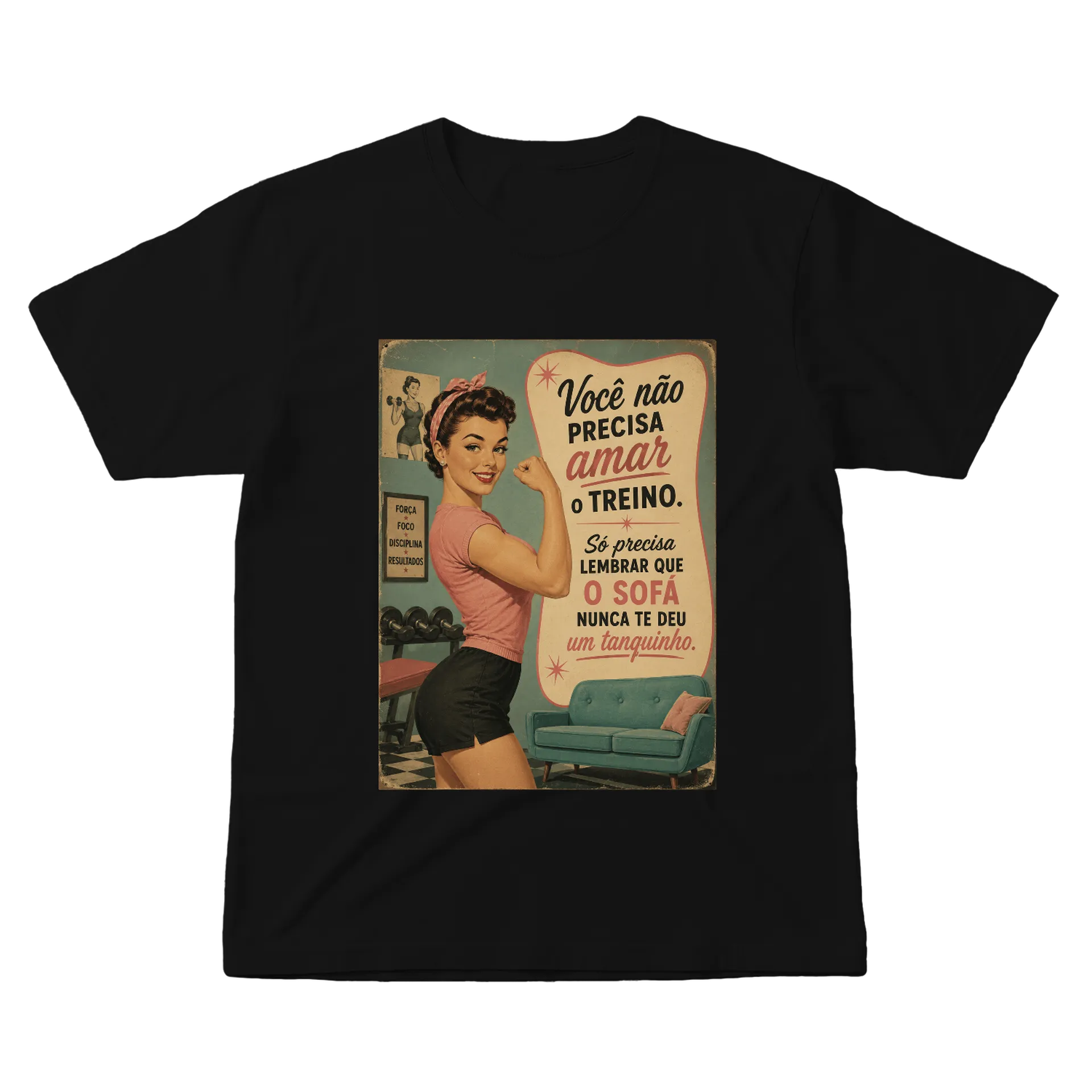 Camiseta Estampa Motivacional Treino 100% Algodão de Tathynha
