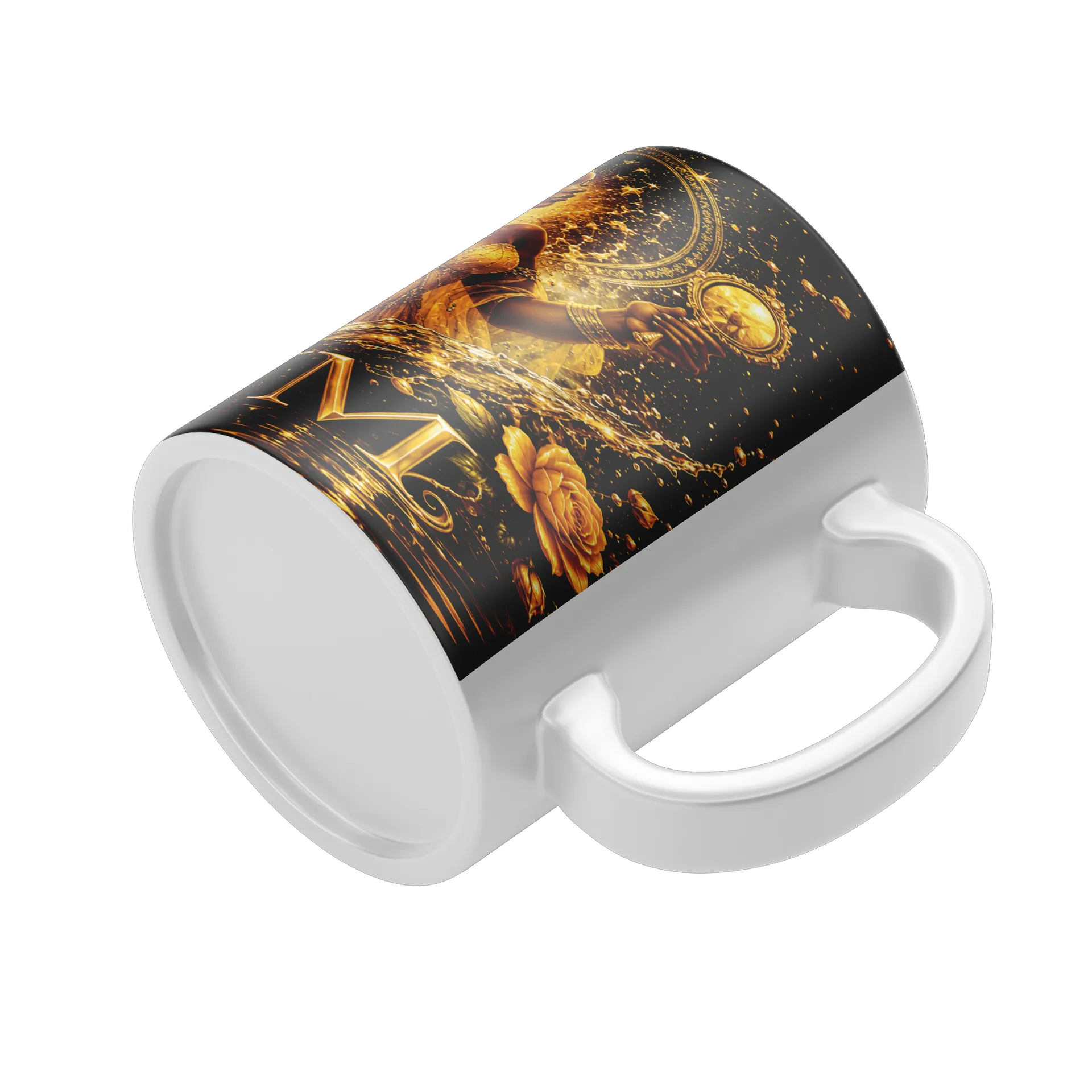 Caneca Porcelana Princesa Ouro 325ml - Imagem 5
