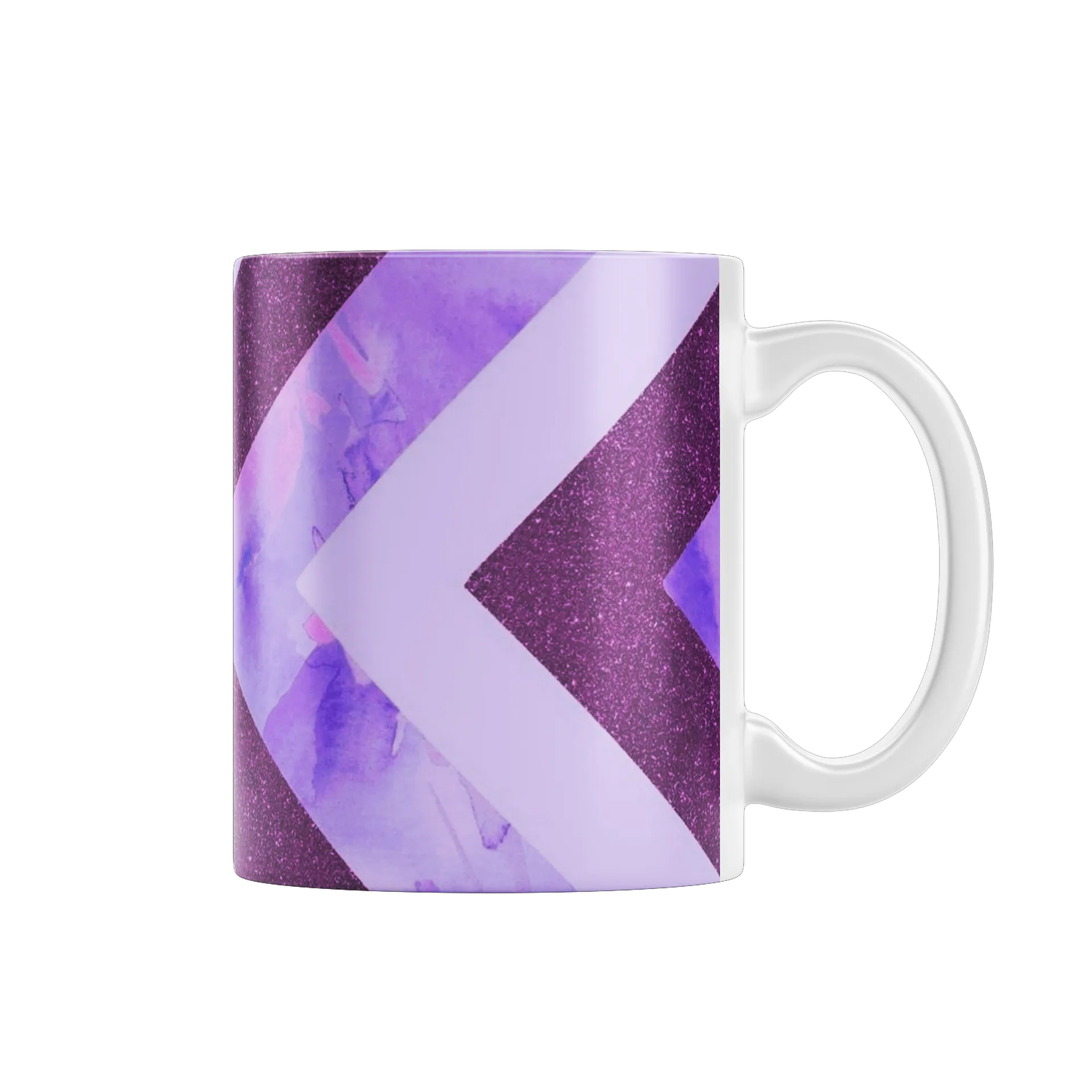 Caneca Porcelana Abstrata Listras Roxas 325ml - Imagem 1