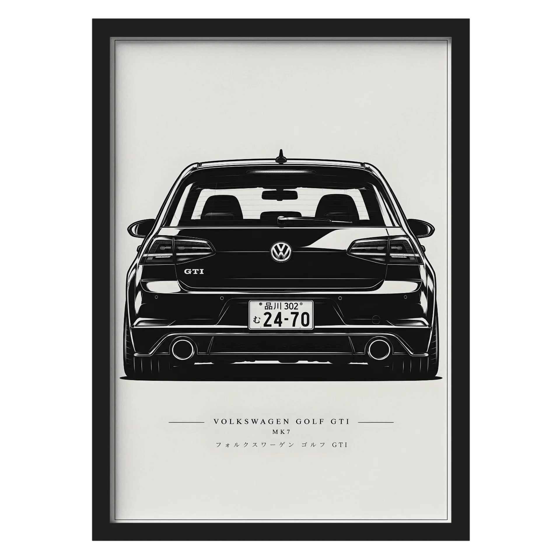 Quadro Golf GTI MK7 A3 Com Vidro - Imagem 1