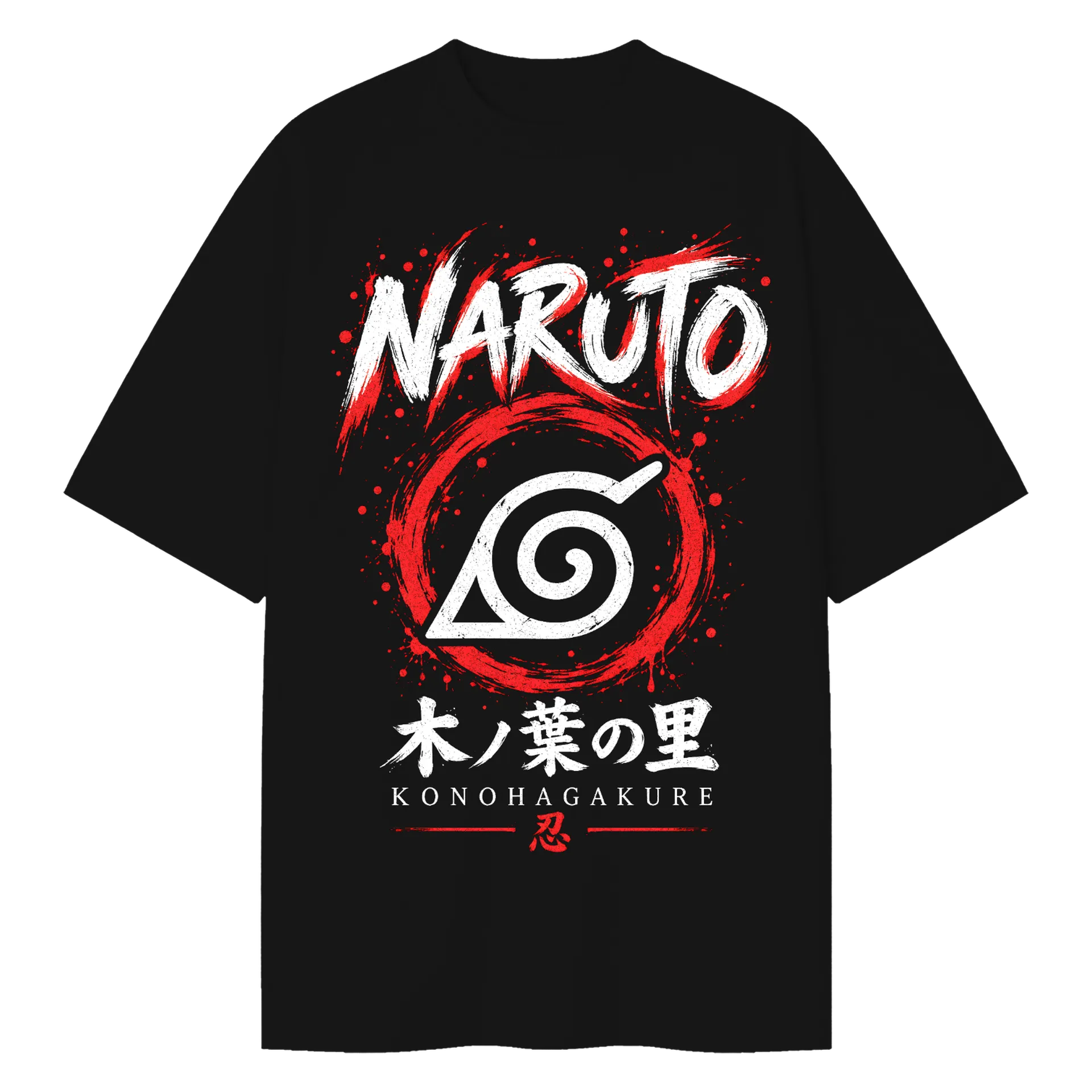 Camiseta Oversized Akamaru em Ataque Anime Naruto Premium - Imagem 1