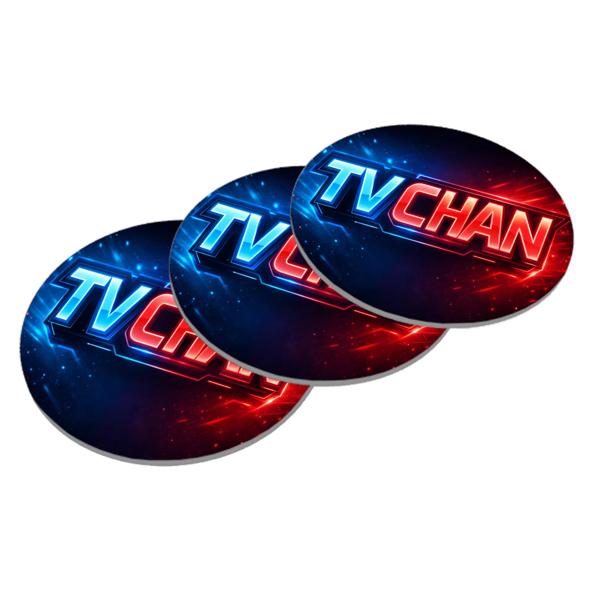 Porta-copo MDF Logotipo TV Chan 10x10cm de Chan