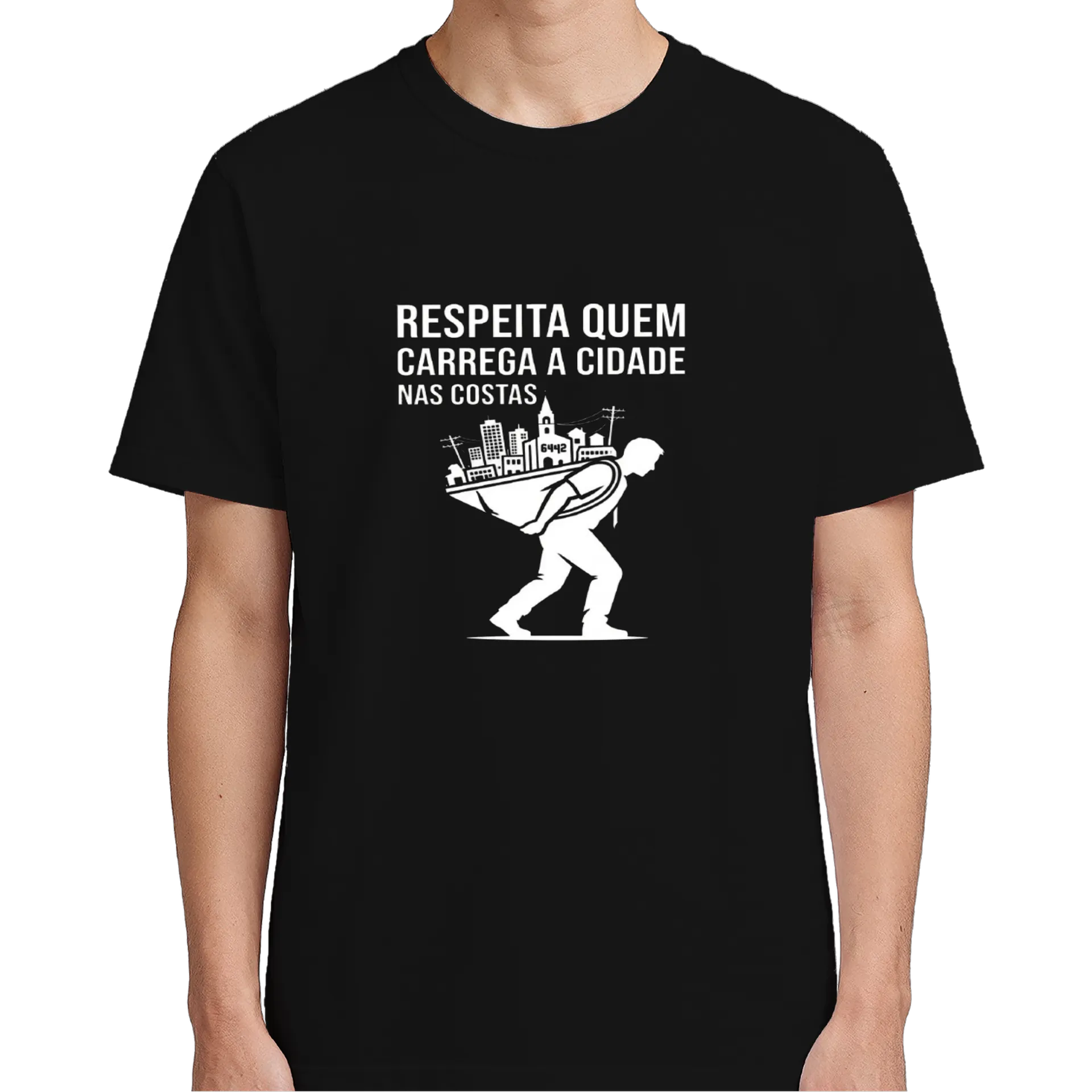 Camiseta Respeita Quem Carrega a Cidade 100% Algodão - Imagem 5