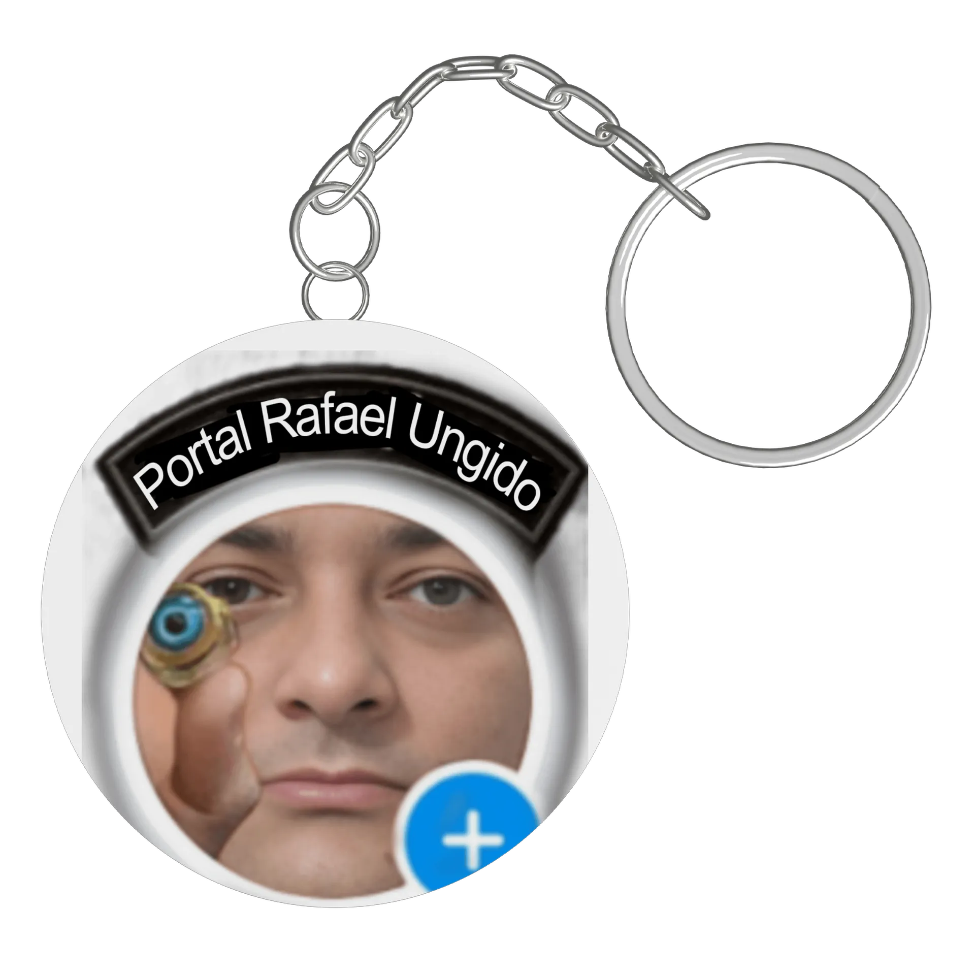 Chaveiro MDF Portal Rafael Ungido com Retrato e Olho Azul de Clube do Rafael Ungido  — imagem 2 de 3