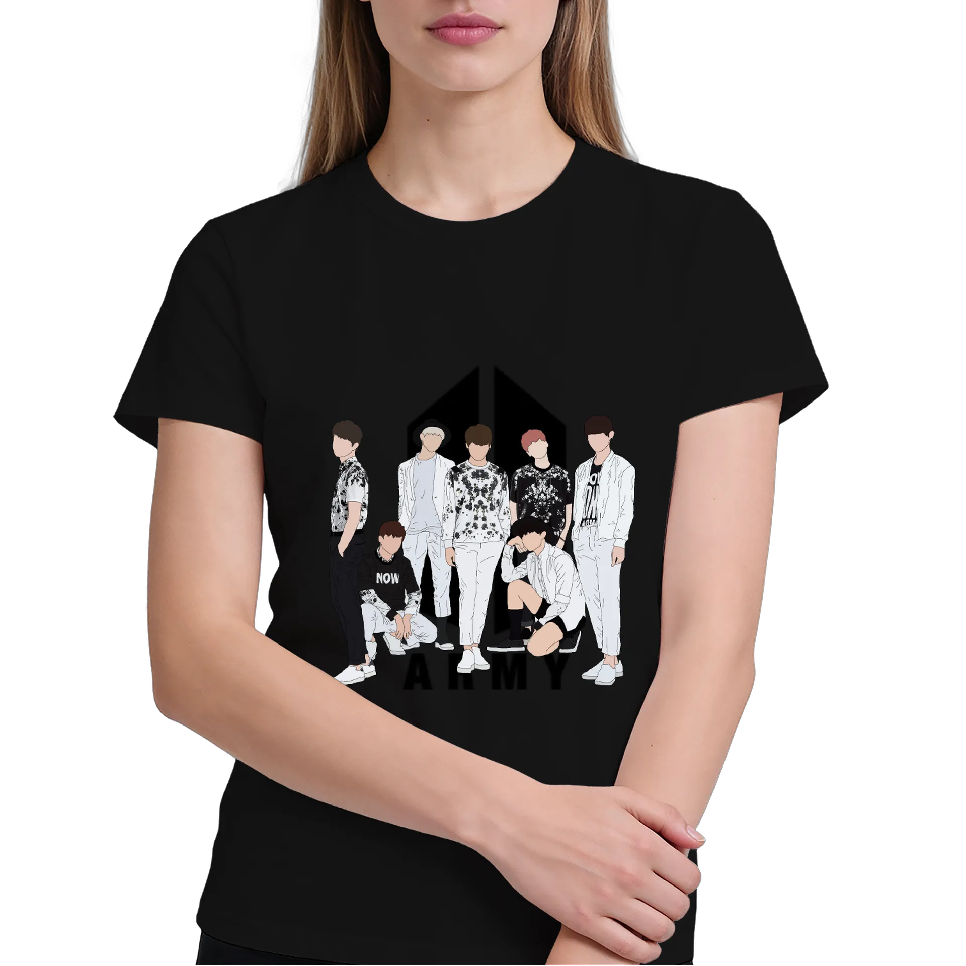 Camiseta Estampa Personagens K-Pop 100% Algodão - Imagem 4