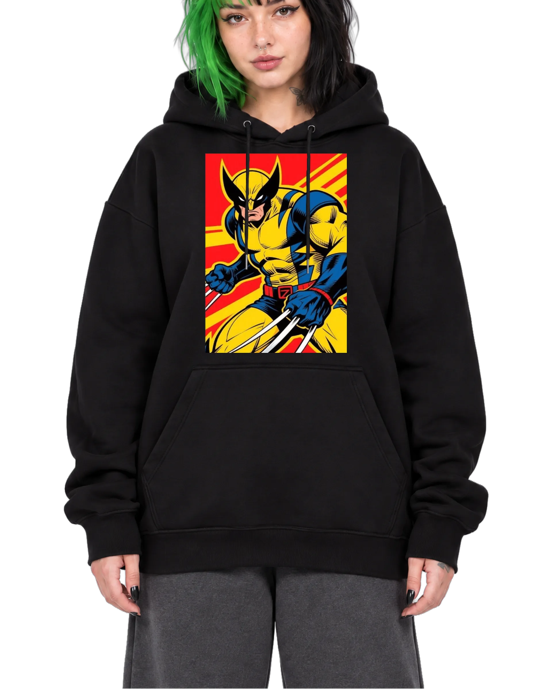 Blusa Moletom Canguru Wolverine Amarelo e Azul em Estilo - Imagem 1