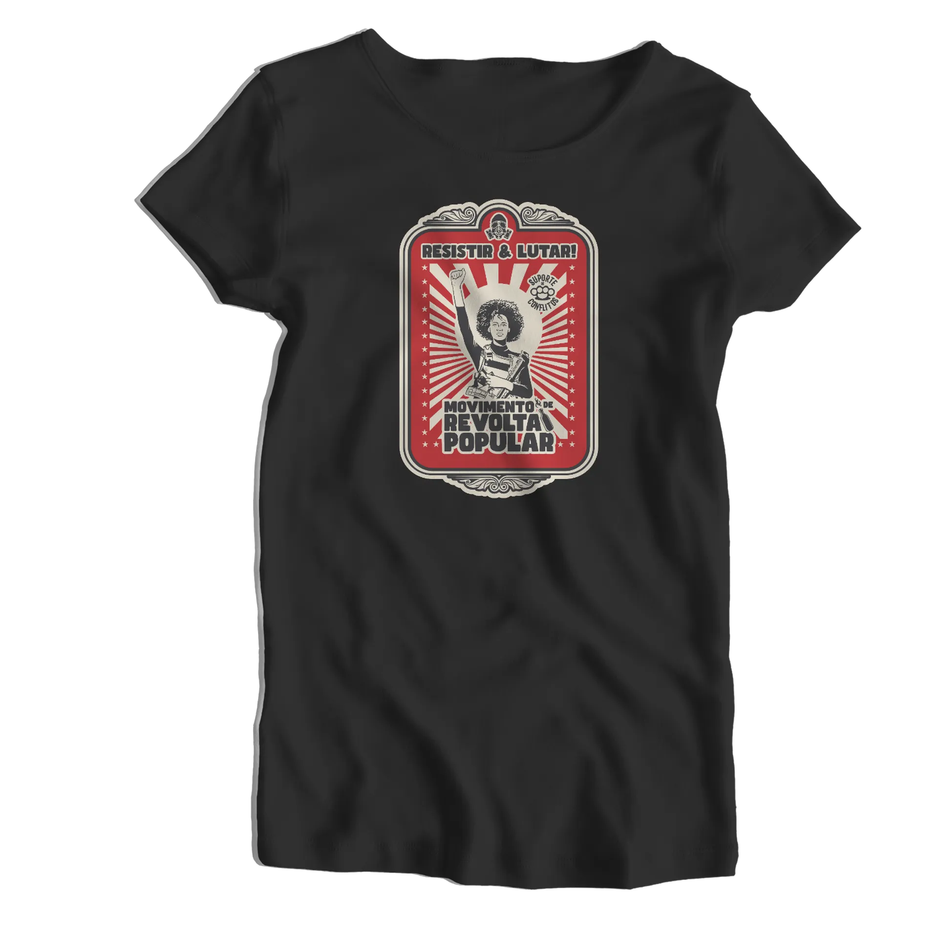 Camiseta Babylook Movimento Revolta Popular 100% Algodão - Imagem 1
