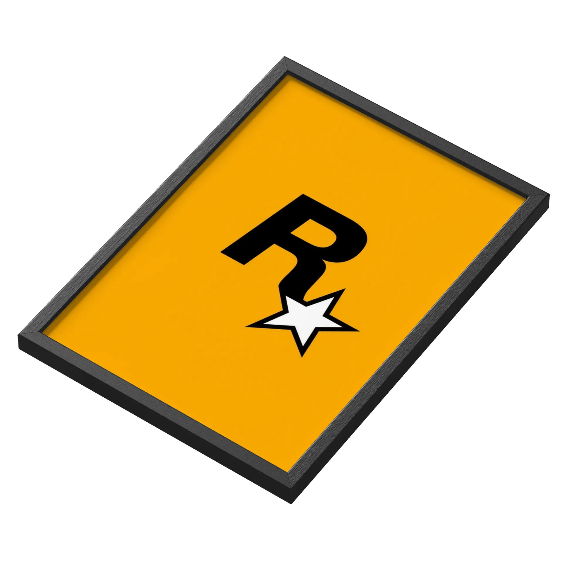 Quadro Tipográfico Letra R Estrela Fundo Laranja A3 Com - Imagem 3