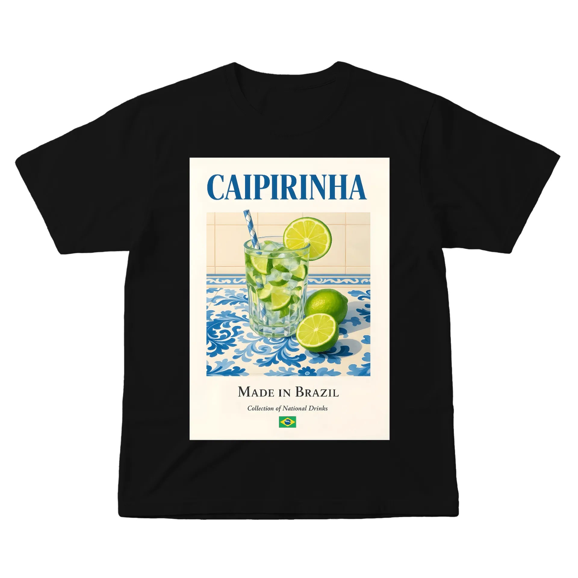 Camiseta Caipirinha Estampa Tipográfica 100% Algodão - Imagem 1